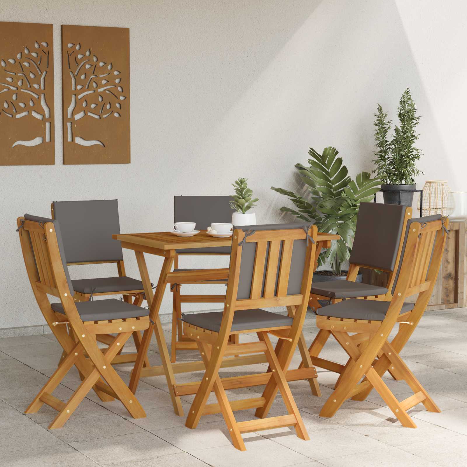 Bistrostoelen voor buiten 6 pcs Donkergrijs 38 x 46 x 85 cm is nu te koop bij PeponiXL, paradijselijk wonen!
