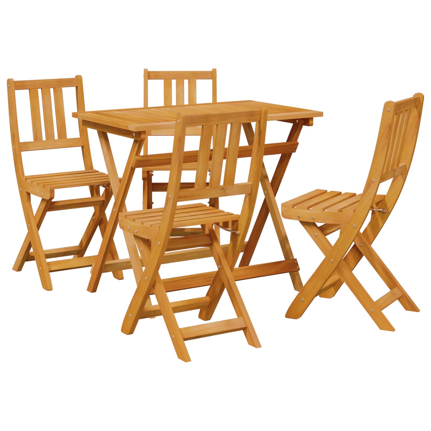 Tuin Bistro Set 5 pcs Naturel Massief Acaciahout