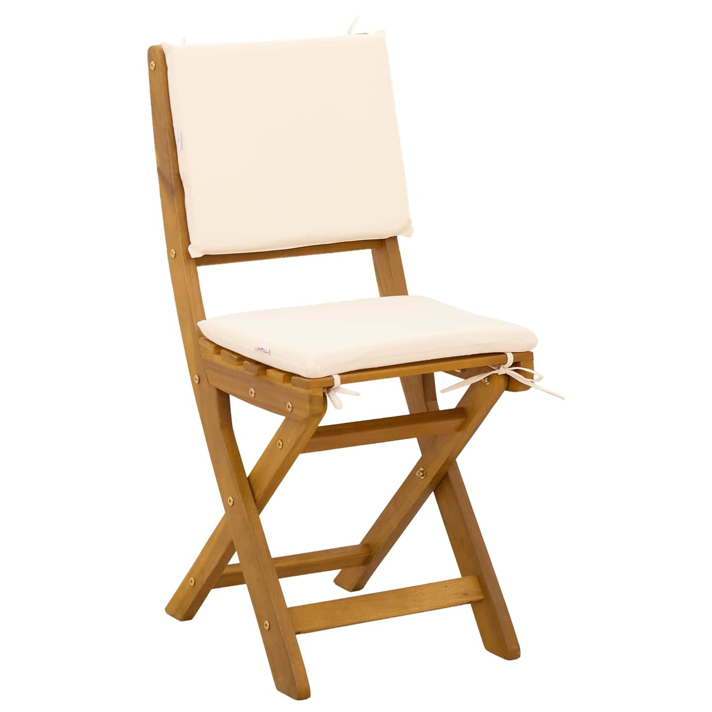 Tuin Bistro Set 5 pcs Natuurlijk en Crème Wit
