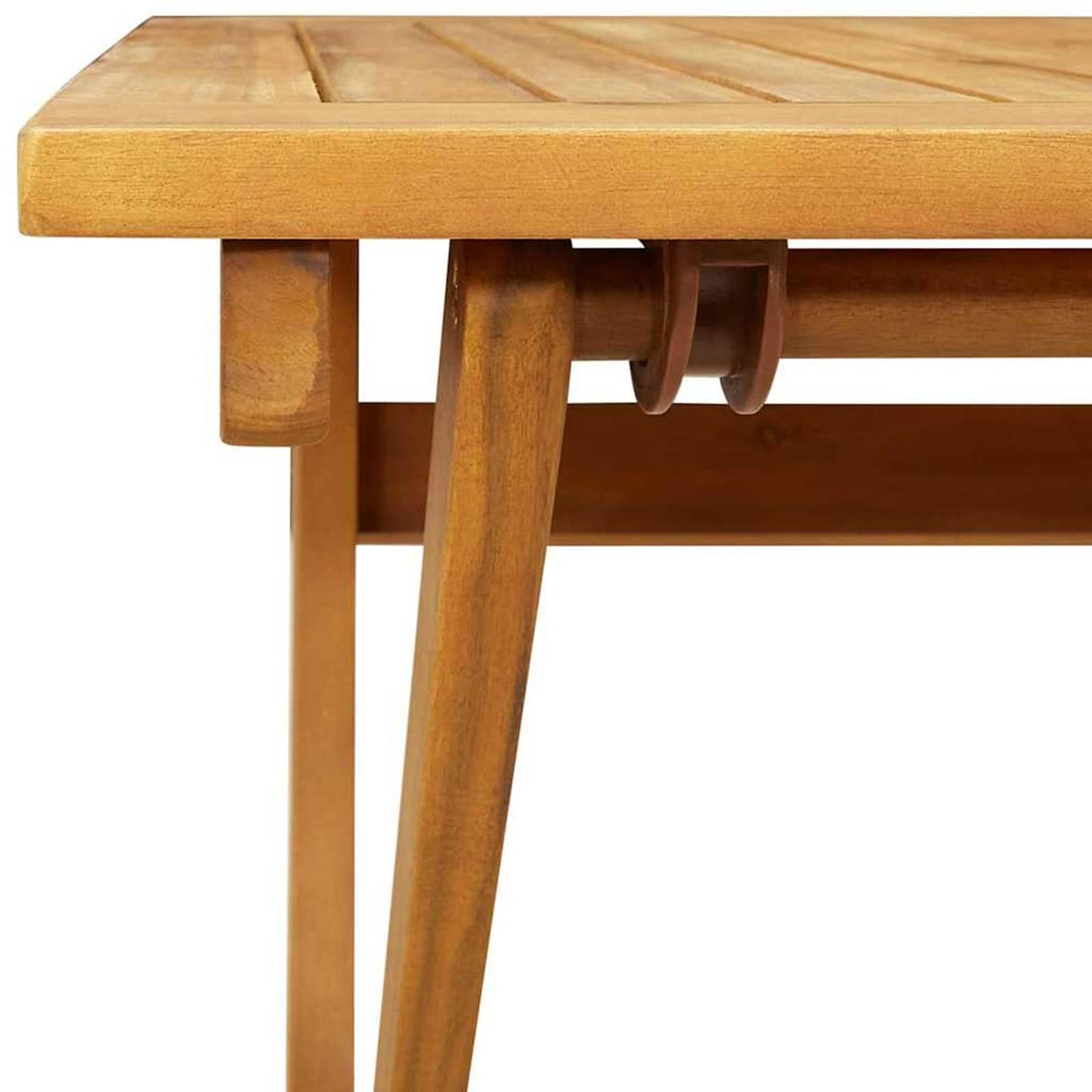 Tuinbistroset 5 st Naturel en donkergrijs Massief Acaciahout