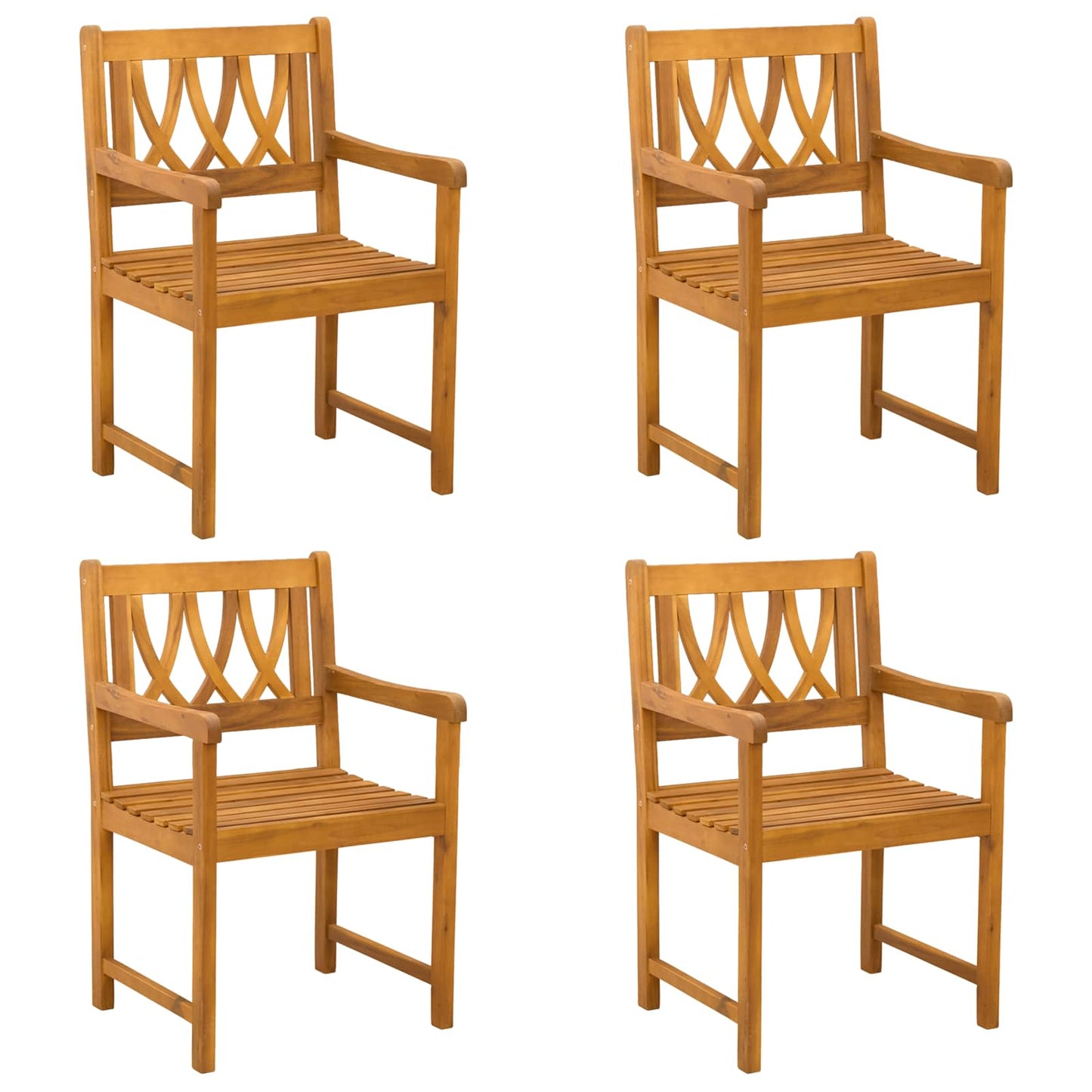 Tuinbank 4 pcs Naturel 56 x 55,5 x 90 cm Massief Acaciahout is nu te koop bij PeponiXL, paradijselijk wonen!