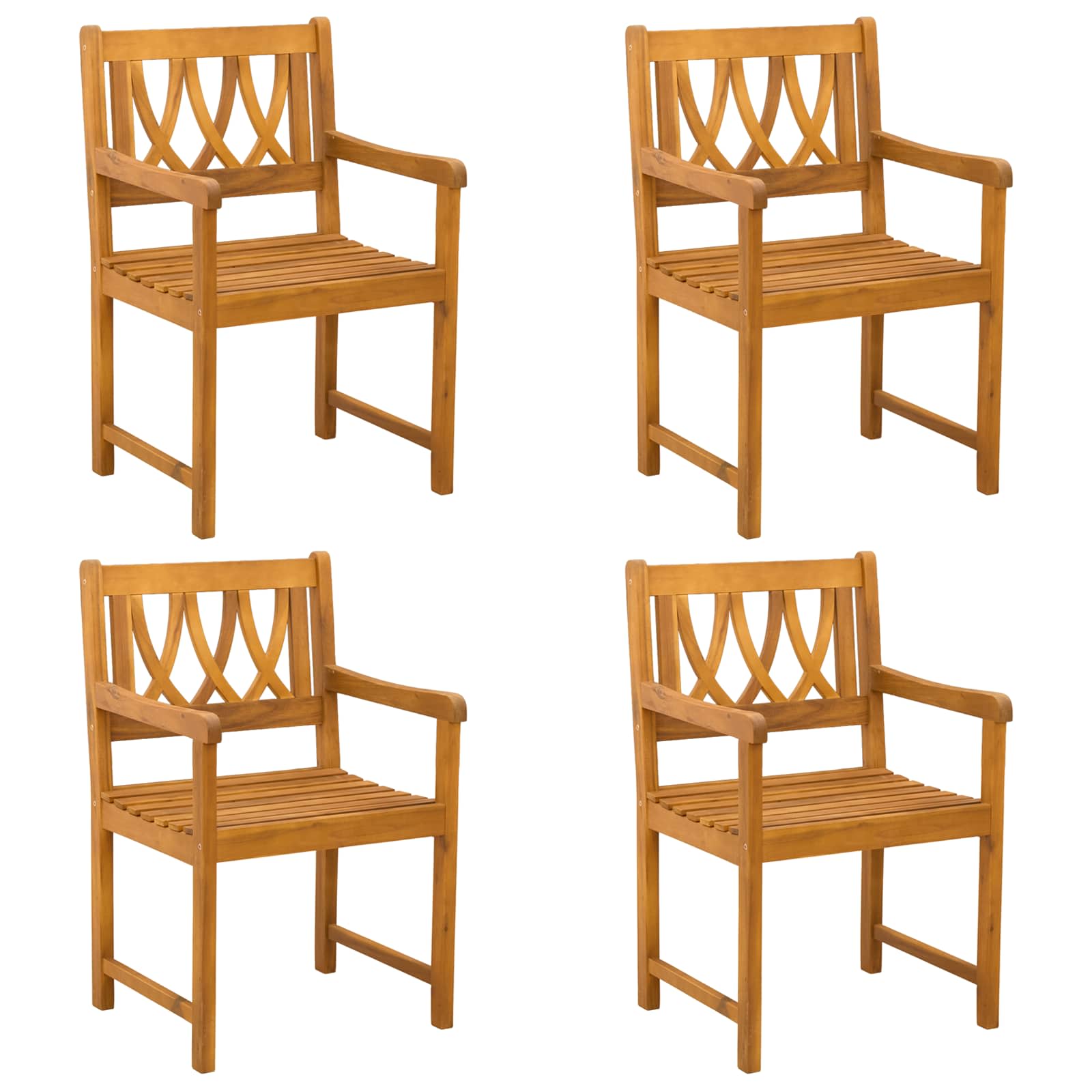 Tuinbank 4 pcs Naturel 56 x 55,5 x 90 cm Massief Acaciahout is nu te koop bij PeponiXL, paradijselijk wonen!
