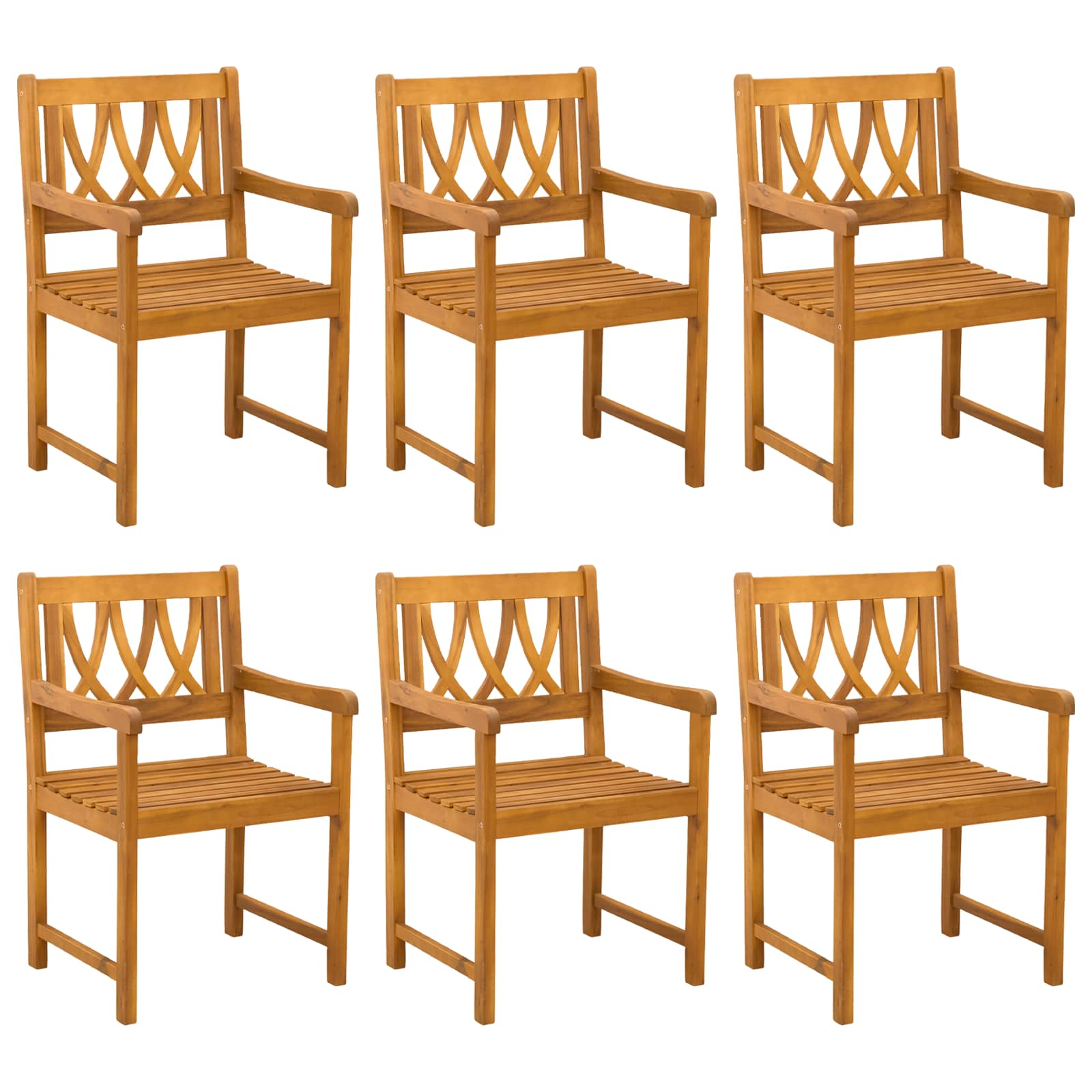 Tuinbank 6 pcs Naturel 56 x 55,5 x 90 cm Massief Acaciahout is nu te koop bij PeponiXL, paradijselijk wonen!