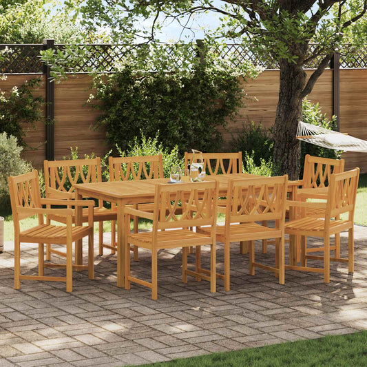 Tuinbank 8 pcs Naturel 56 x 55,5 x 90 cm Massief Acaciahout is nu te koop bij PeponiXL, paradijselijk wonen!