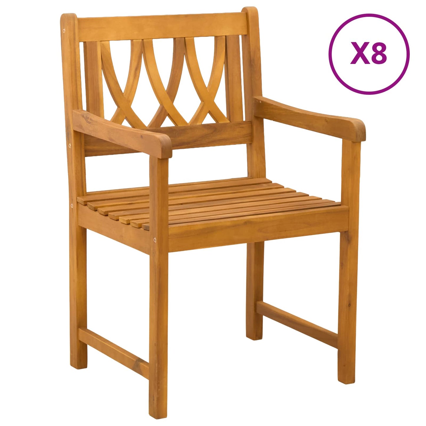 Tuinbank 8 pcs Naturel 56 x 55,5 x 90 cm Massief Acaciahout is nu te koop bij PeponiXL, paradijselijk wonen!
