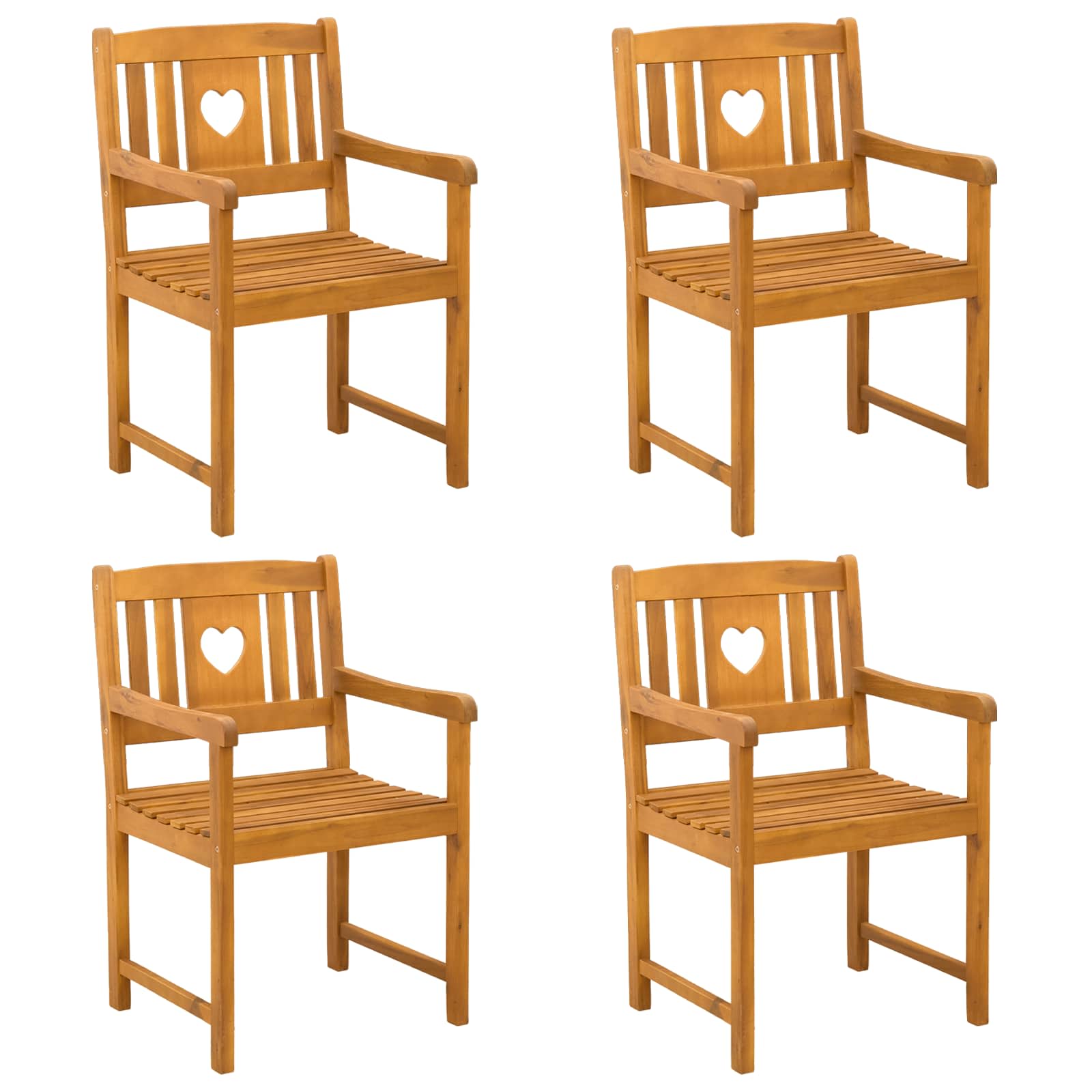 Tuinbank 4 pcs Naturel 56 x 55,5 x 90 cm Massief Acaciahout is nu te koop bij PeponiXL, paradijselijk wonen!