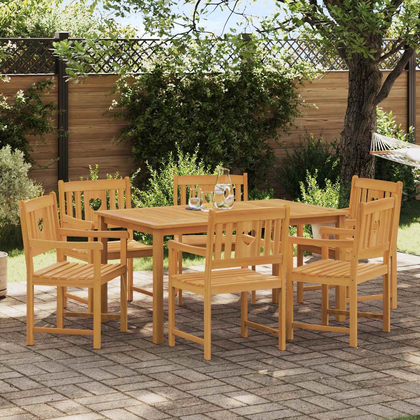 Tuinbank 6 pcs Naturel 56 x 55,5 x 90 cm Massief Acaciahout is nu te koop bij PeponiXL, paradijselijk wonen!