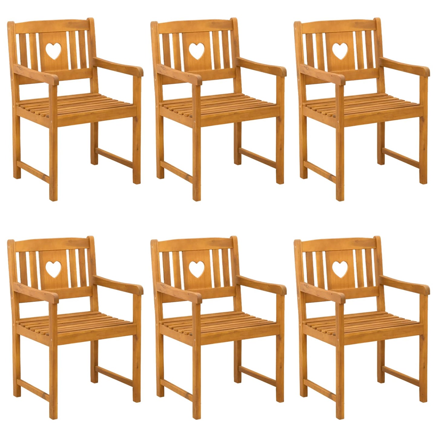 Tuinbank 6 pcs Naturel 56 x 55,5 x 90 cm Massief Acaciahout is nu te koop bij PeponiXL, paradijselijk wonen!