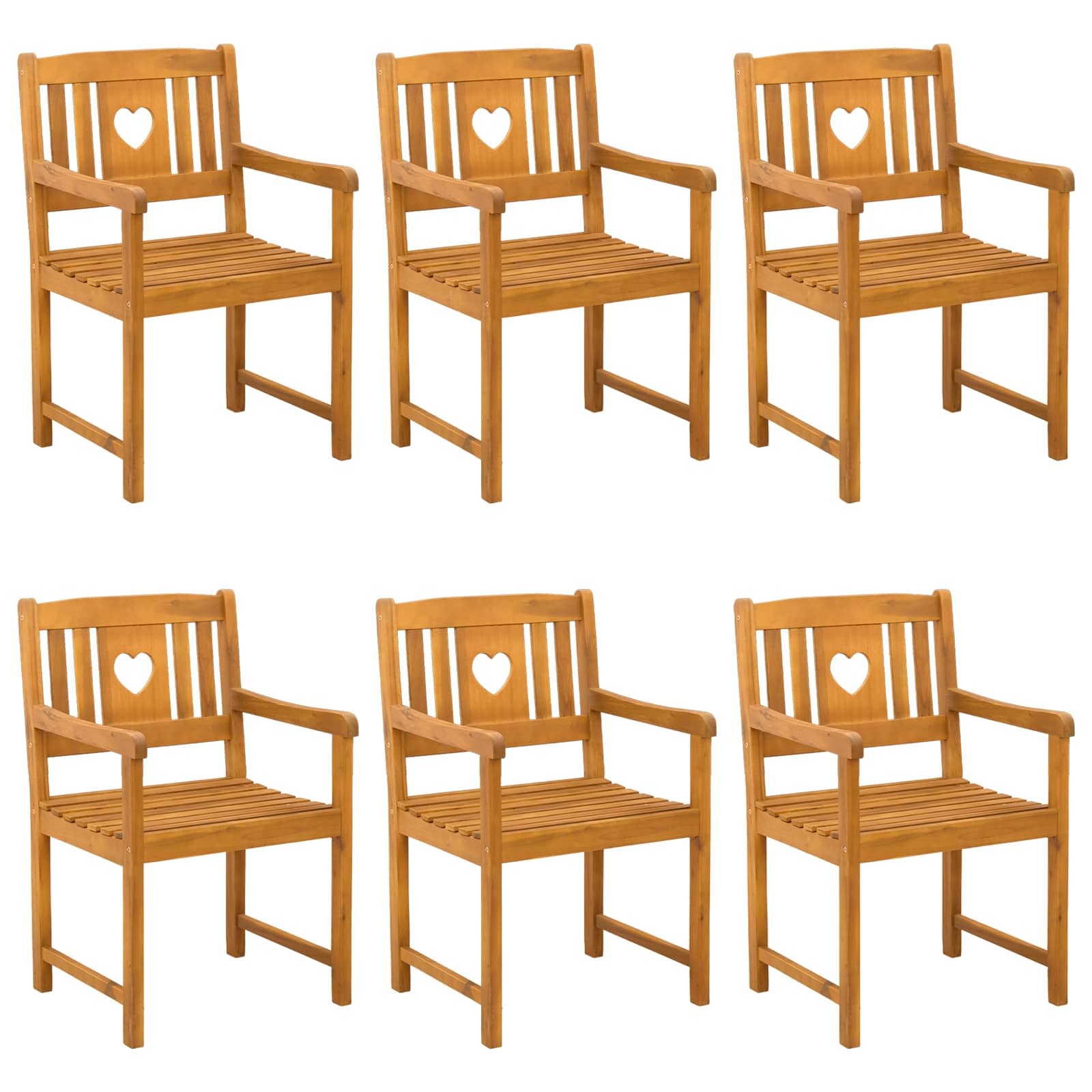 Tuinbank 6 pcs Naturel 56 x 55,5 x 90 cm Massief Acaciahout is nu te koop bij PeponiXL, paradijselijk wonen!