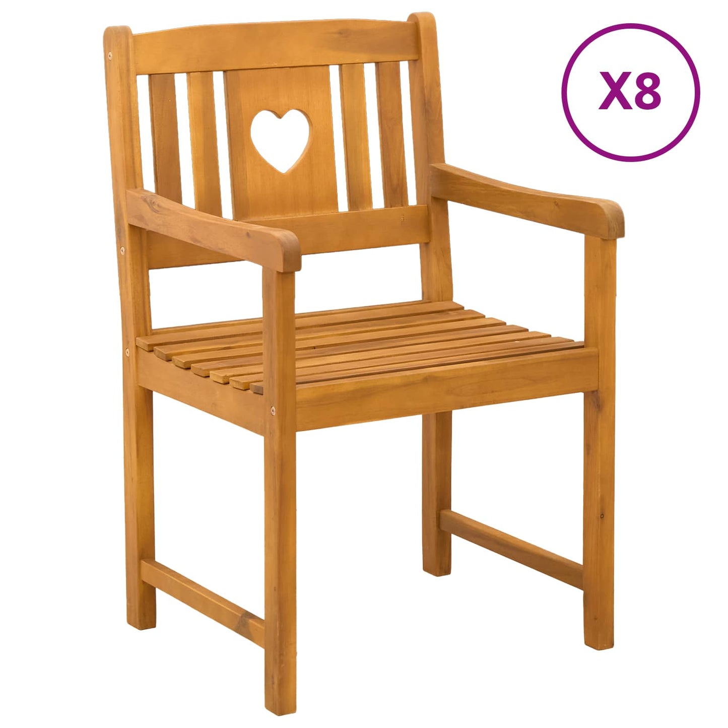Tuinbank 8 pcs Naturel 56 x 55,5 x 90 cm Massief Acaciahout is nu te koop bij PeponiXL, paradijselijk wonen!