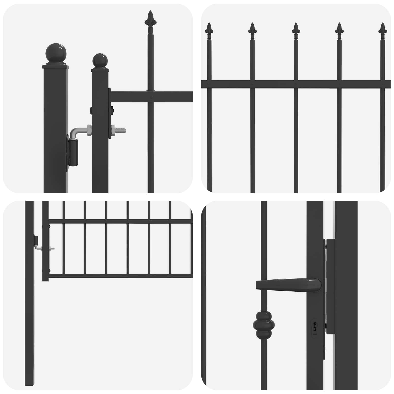 Hekpoort met slot Asten Zwart 150 x 88 cm Staal is nu te koop bij PeponiXL, paradijselijk wonen!