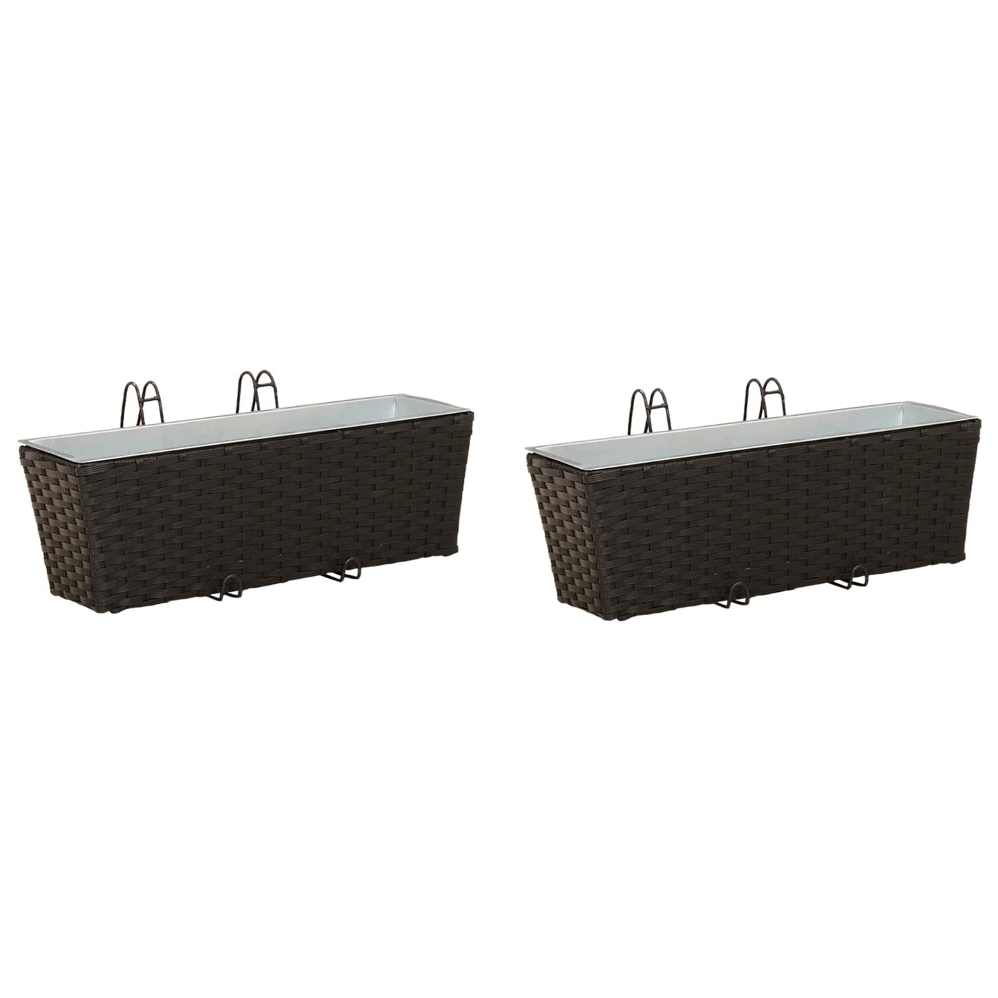 Reling 2 pcs Zwart 50 x 17 x 17 cm Metaal is nu te koop bij PeponiXL, paradijselijk wonen!
