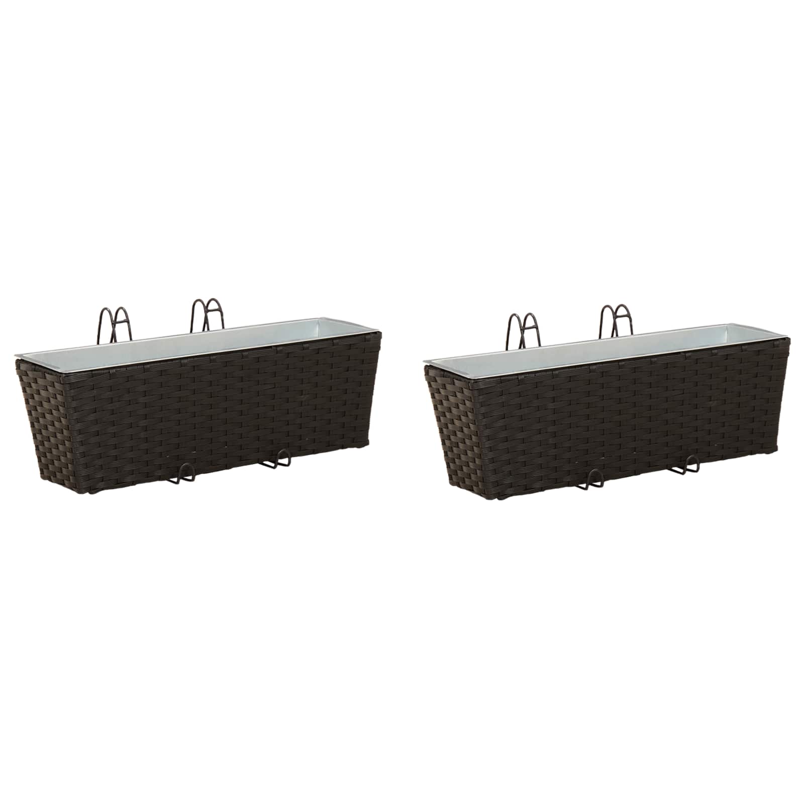 Reling 2 pcs Zwart 50 x 17 x 17 cm Metaal is nu te koop bij PeponiXL, paradijselijk wonen!