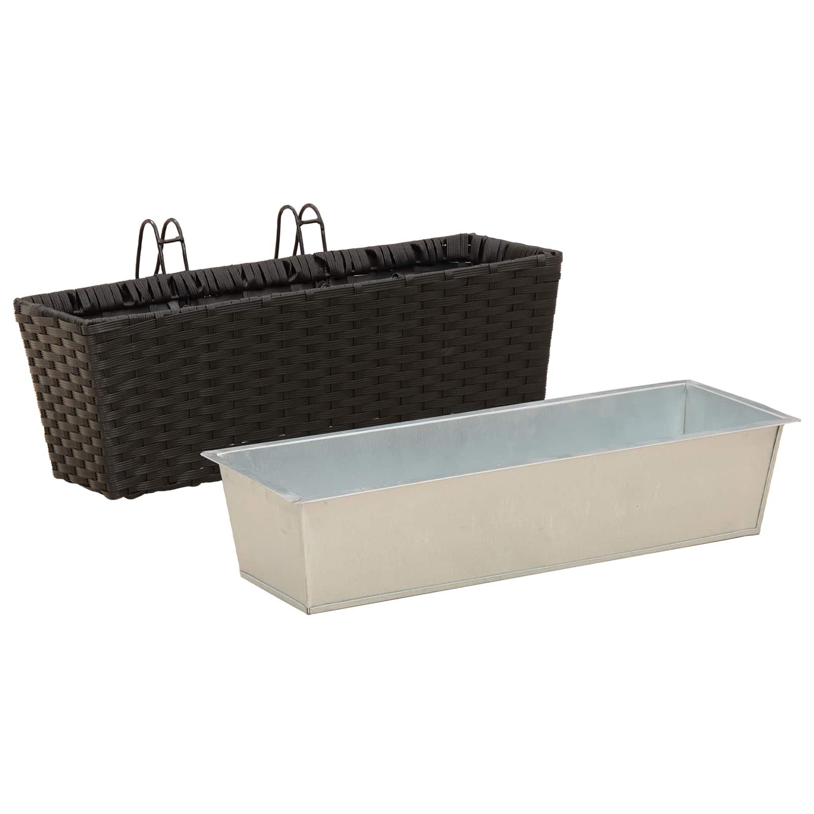 Reling 2 pcs Zwart 50 x 17 x 17 cm Metaal is nu te koop bij PeponiXL, paradijselijk wonen!