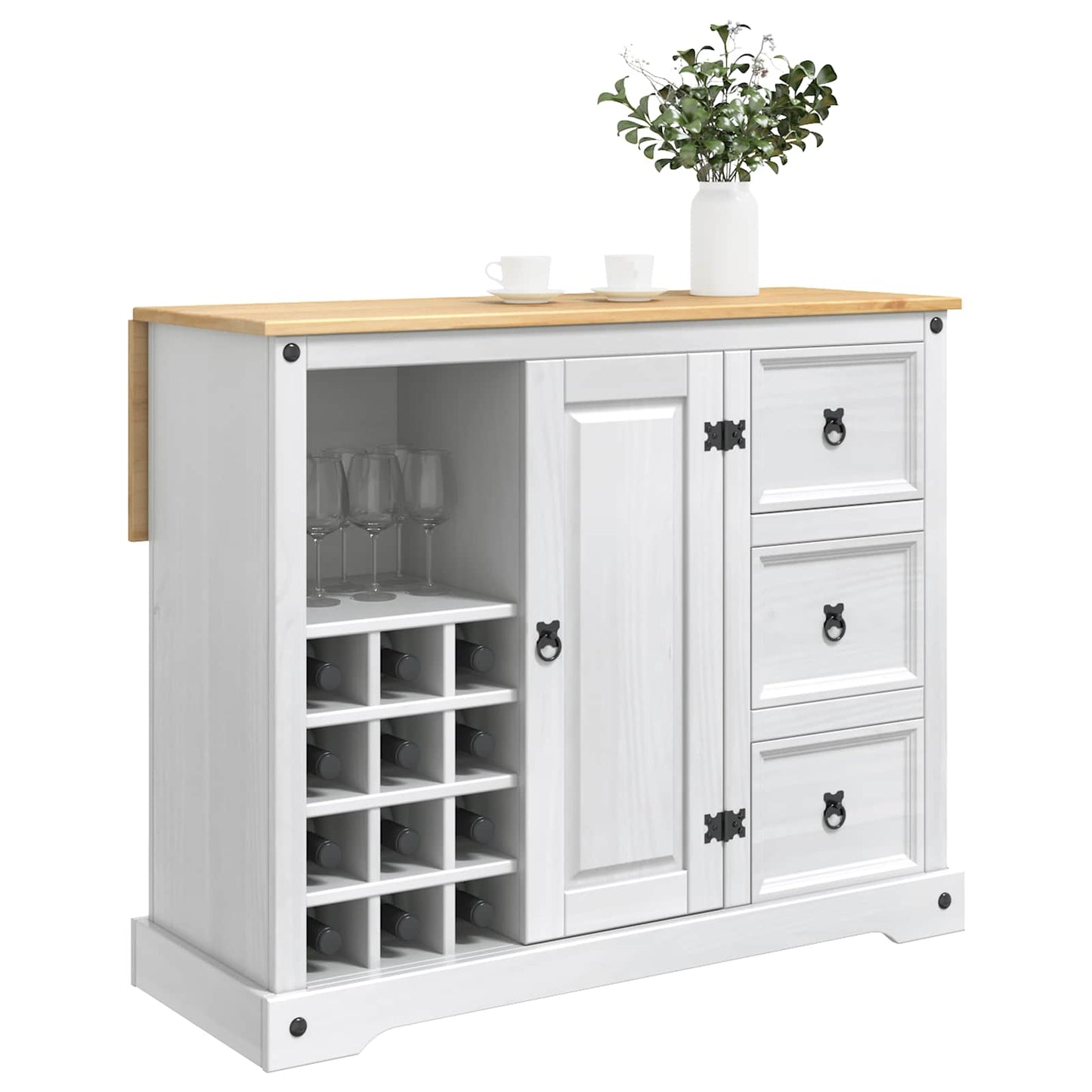 Keukenopslag met lade Wit en Honing Was 112 x 70 x 91,5 cm