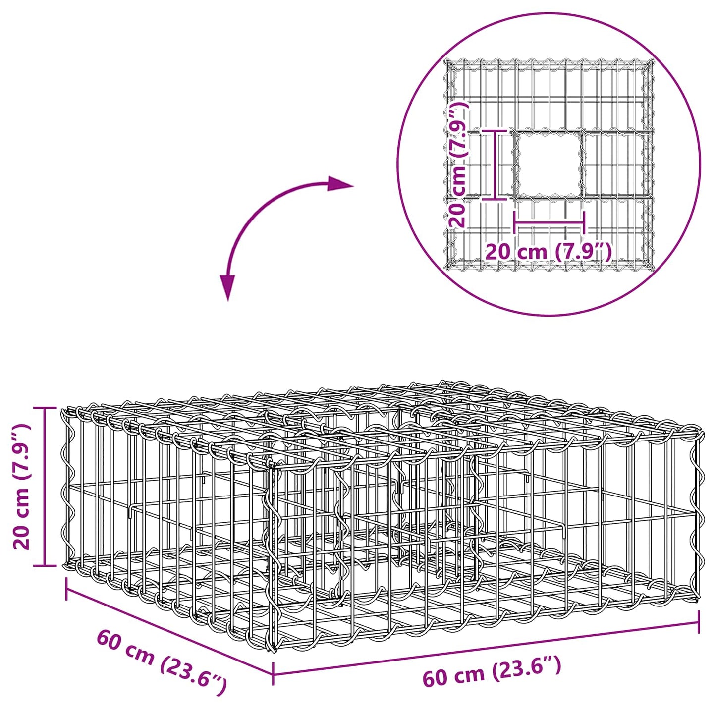Gabion Verhoogd Bed Zilver is nu te koop bij PeponiXL, paradijselijk wonen!
