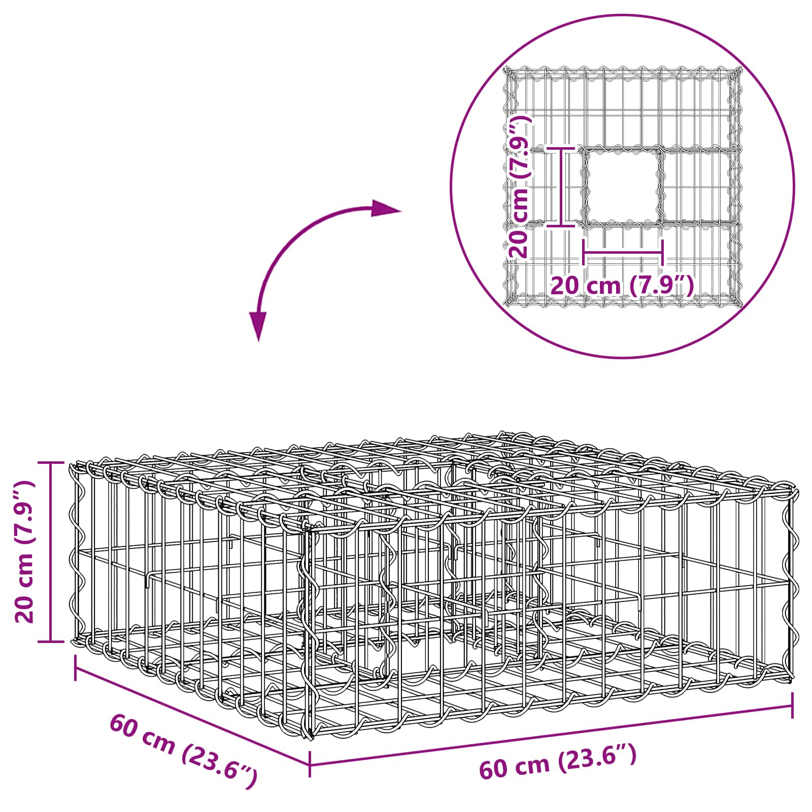 Gabion Verhoogd Bed Zilver is nu te koop bij PeponiXL, paradijselijk wonen!