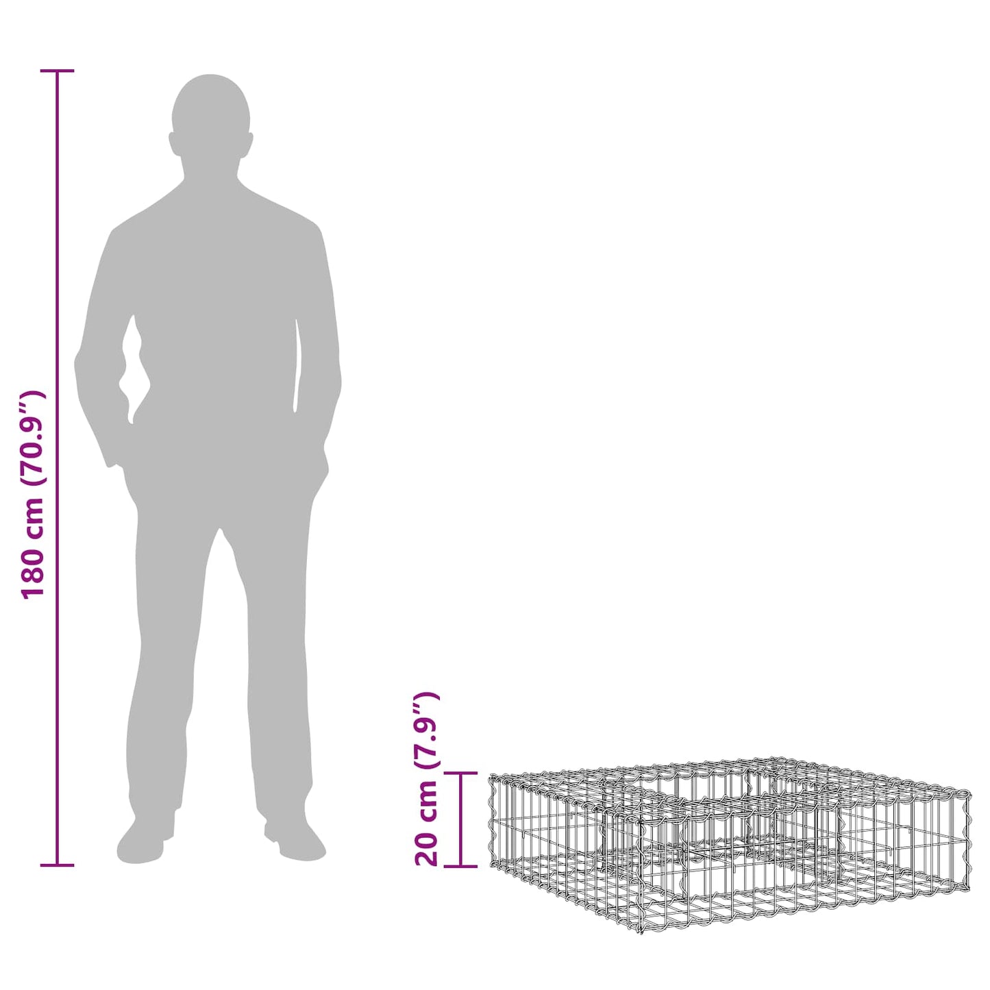 Gabion Verhoogd Bed Zilver is nu te koop bij PeponiXL, paradijselijk wonen!