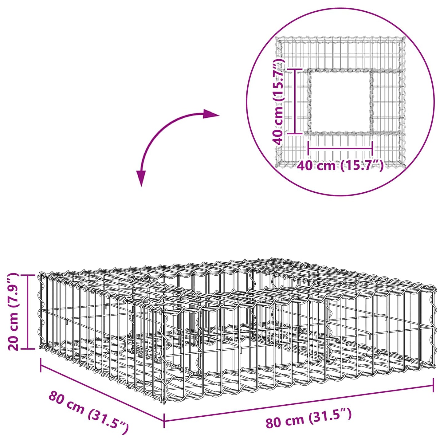Gabion Verhoogd Bed Zilver is nu te koop bij PeponiXL, paradijselijk wonen!