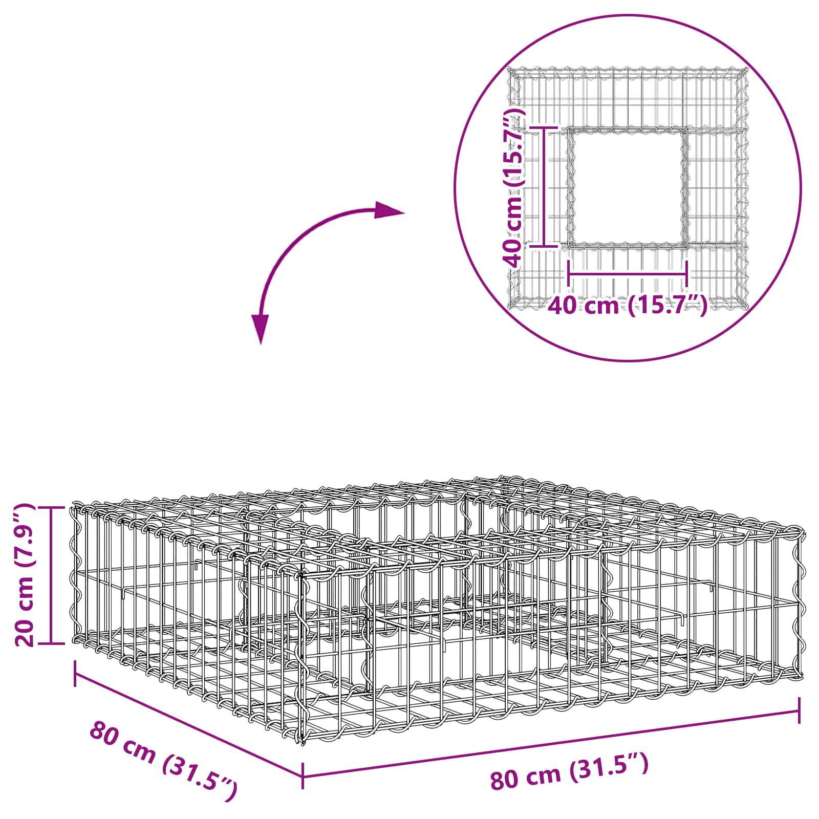 Gabion Verhoogd Bed Zilver is nu te koop bij PeponiXL, paradijselijk wonen!