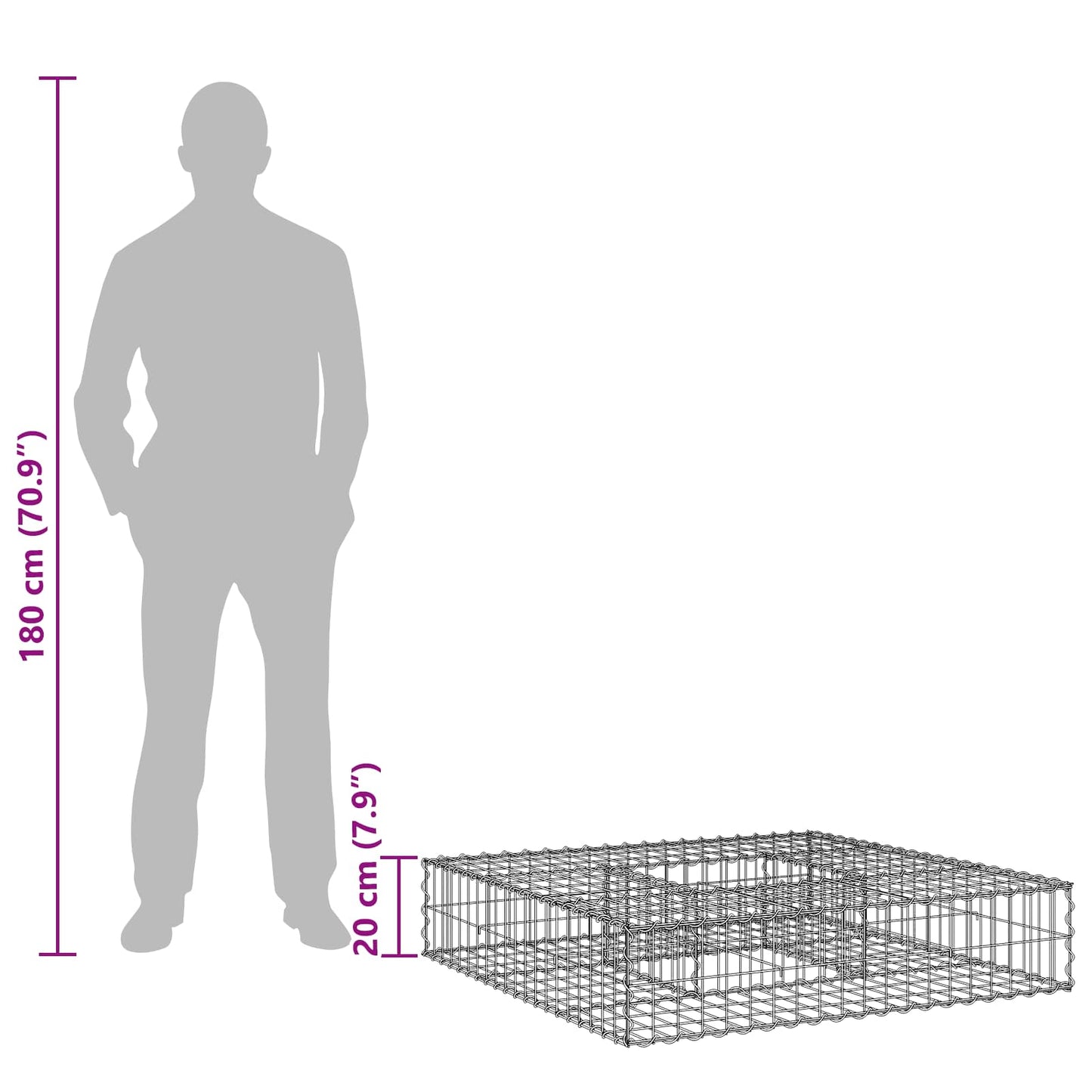 Gabion Verhoogd Bed Zilver is nu te koop bij PeponiXL, paradijselijk wonen!