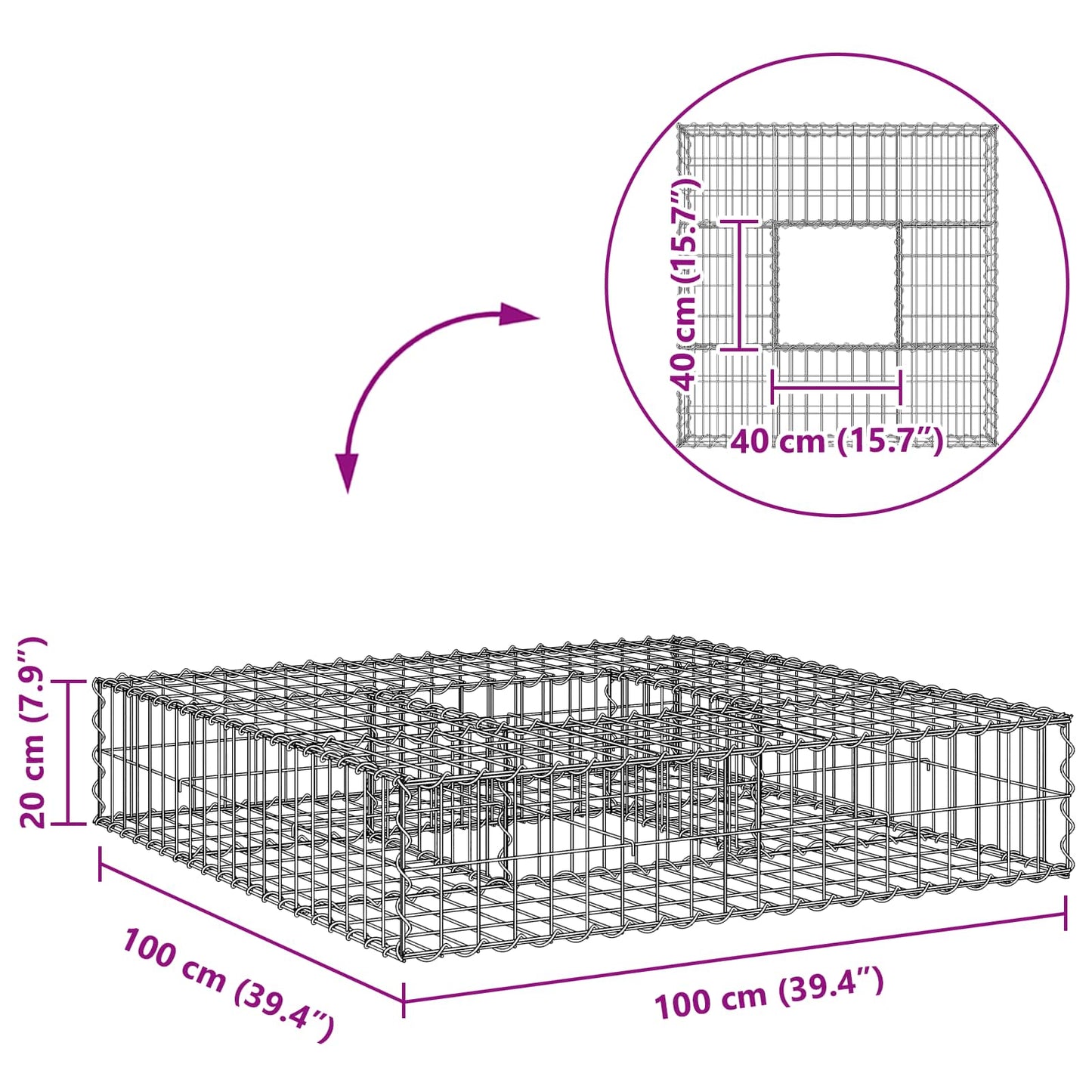 Gabion Verhoogd Bed Zilver is nu te koop bij PeponiXL, paradijselijk wonen!