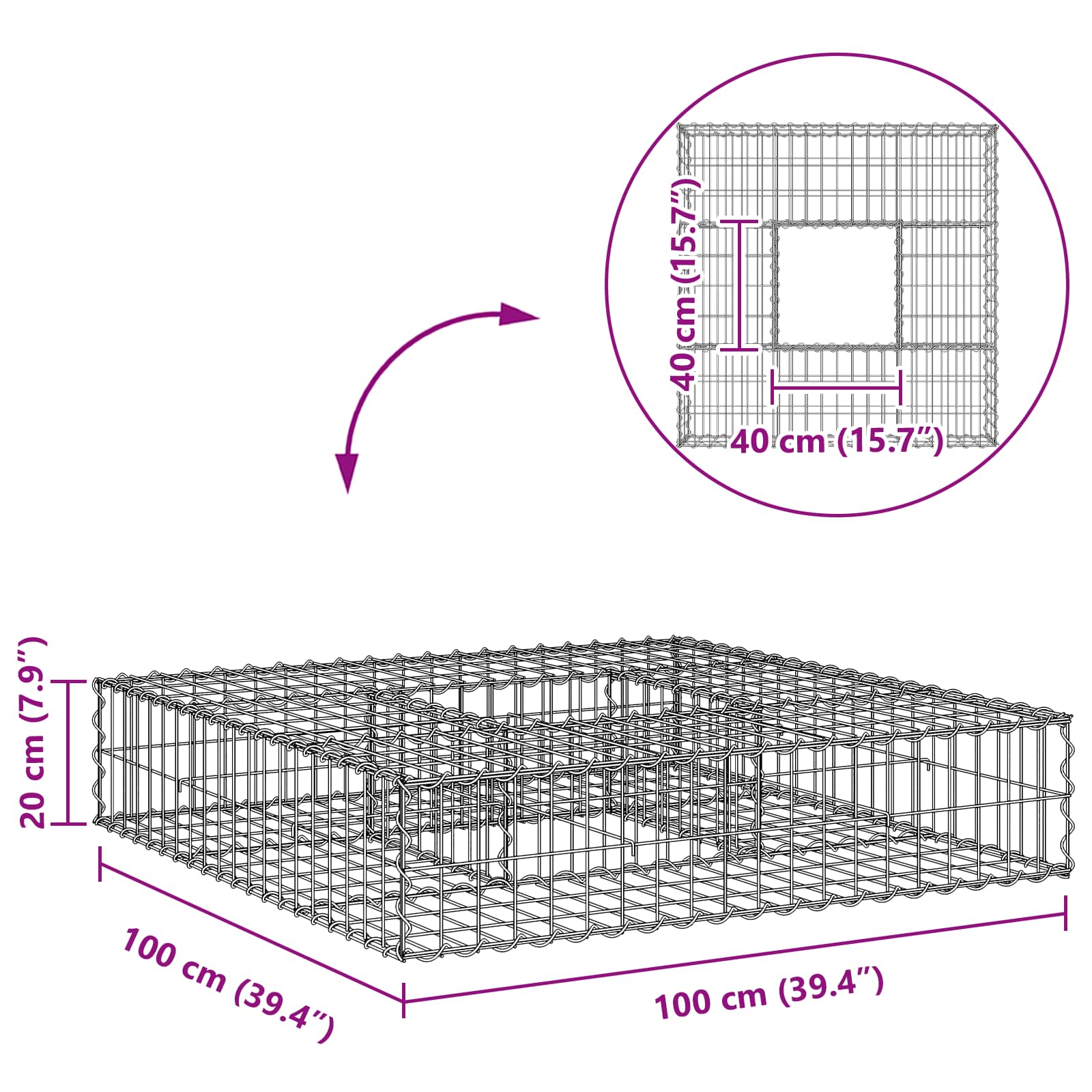 Gabion Verhoogd Bed Zilver is nu te koop bij PeponiXL, paradijselijk wonen!
