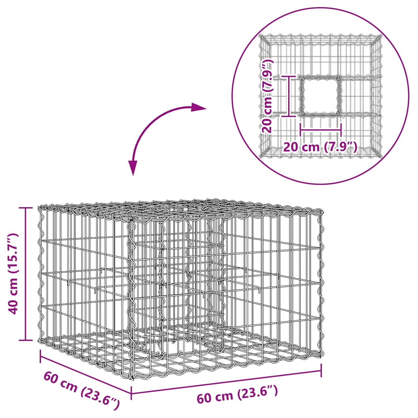 Gabion Verhoogd Bed Zilver is nu te koop bij PeponiXL, paradijselijk wonen!