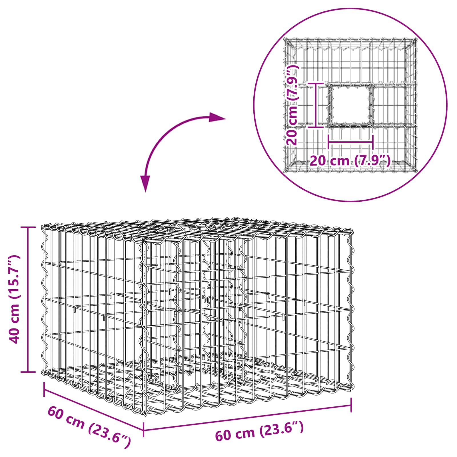 Gabion Verhoogd Bed Zilver is nu te koop bij PeponiXL, paradijselijk wonen!
