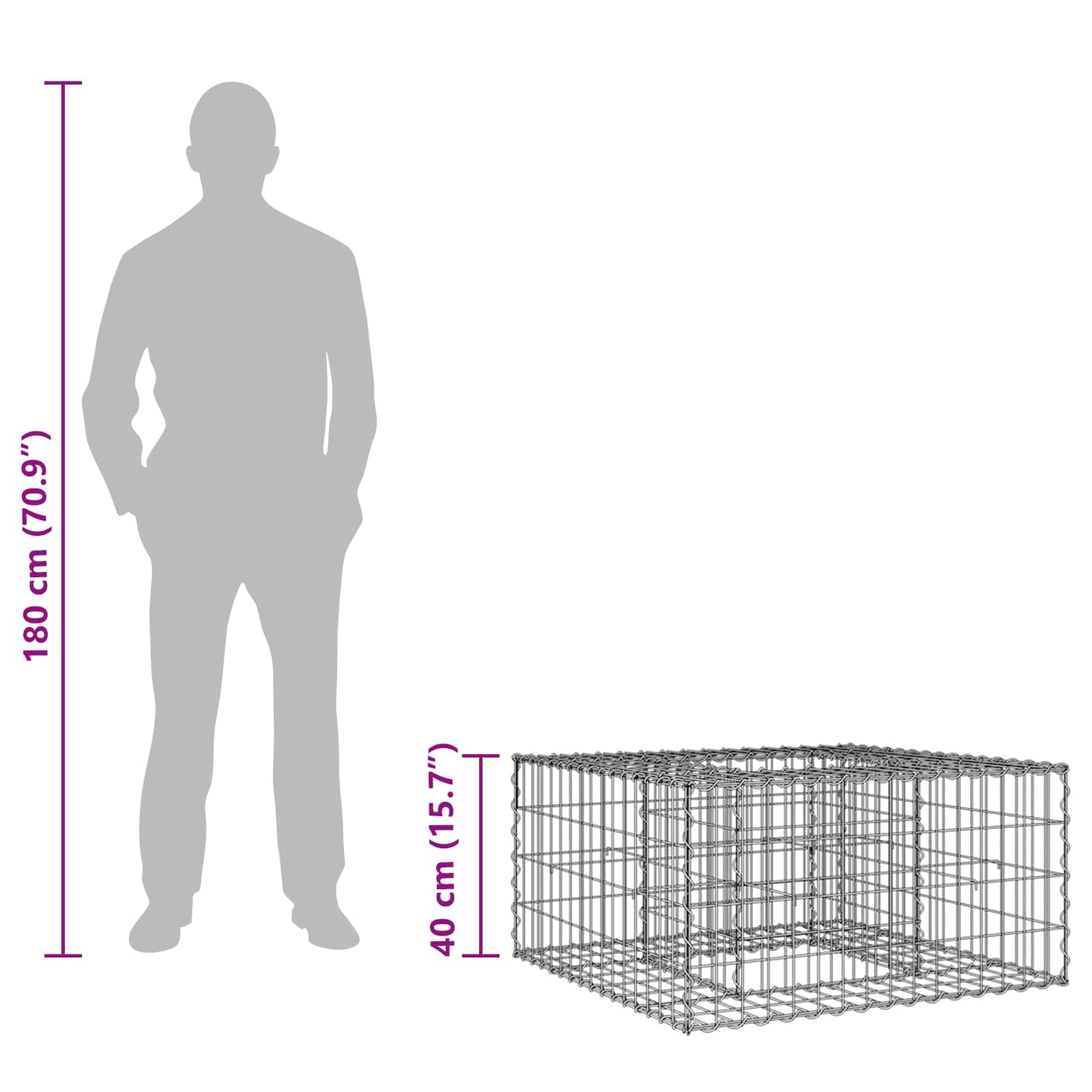 Gabion Verhoogd Bed Zilver is nu te koop bij PeponiXL, paradijselijk wonen!