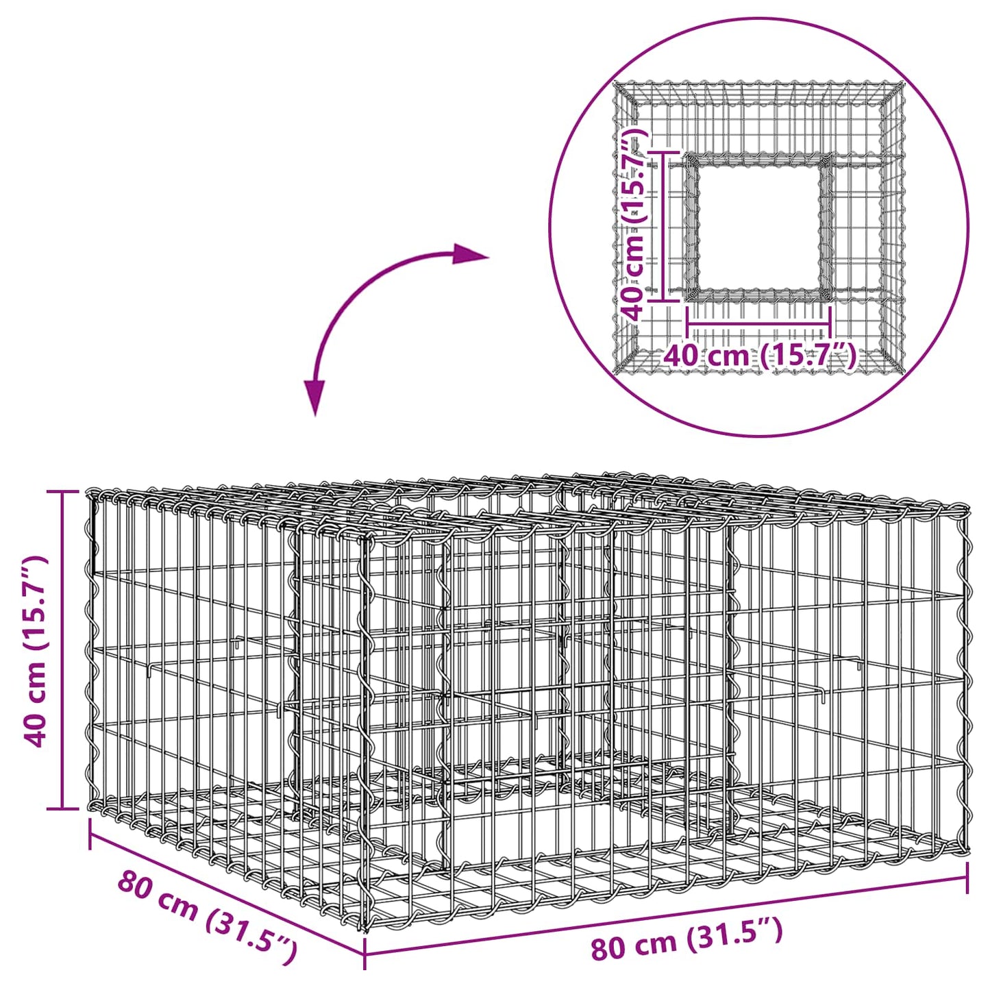 Gabion Verhoogd Bed Zilver is nu te koop bij PeponiXL, paradijselijk wonen!