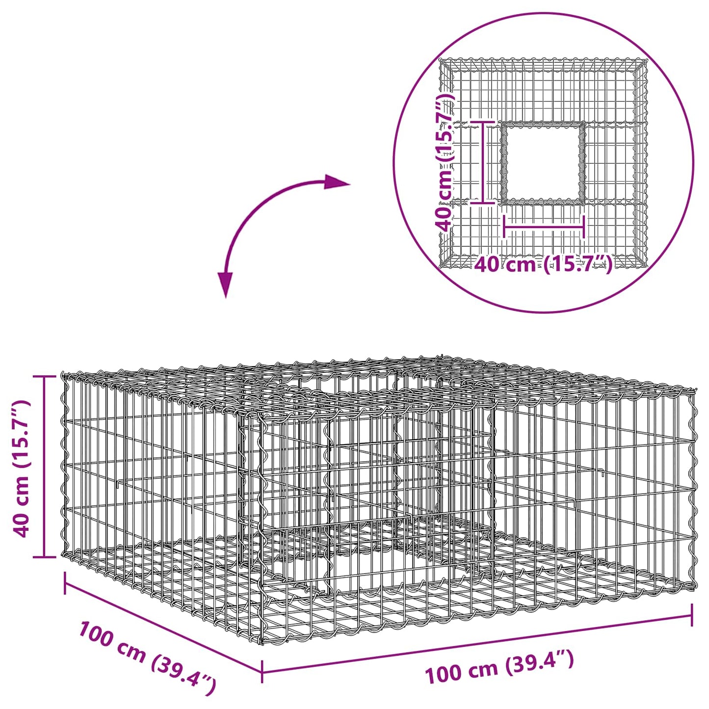 Gabion Verhoogd Bed Zilver is nu te koop bij PeponiXL, paradijselijk wonen!