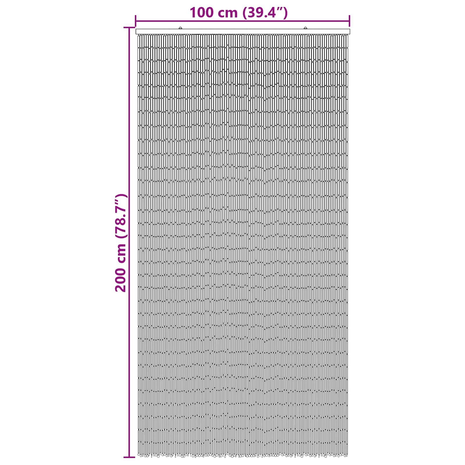 Vliegengordijn Meerkleurig 200 x 100 cm Bamboe is nu te koop bij PeponiXL, paradijselijk wonen!