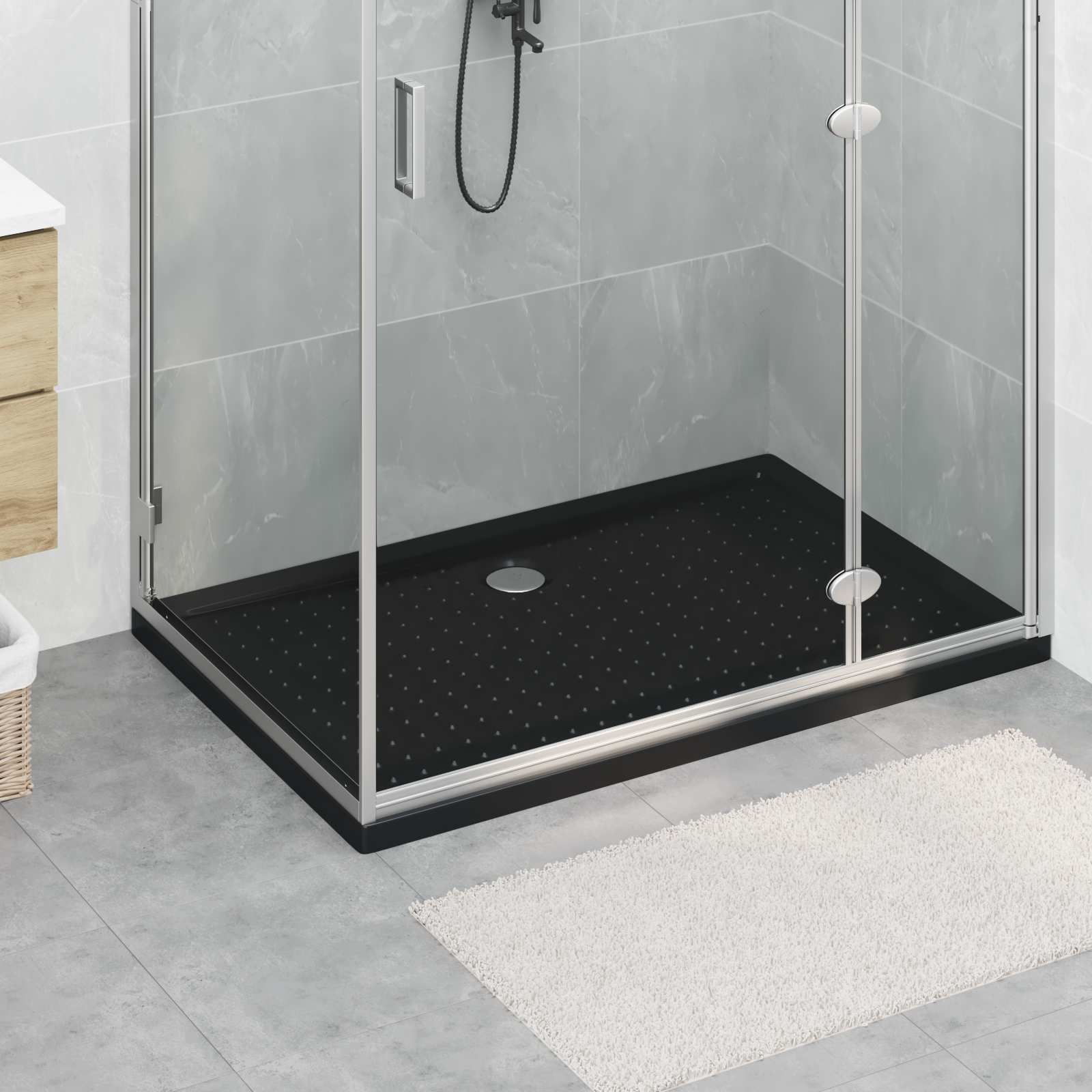 Douche Basis Tray met Dots Zwart 120 x 80 x 4 cm ABS is nu te koop bij PeponiXL, paradijselijk wonen!