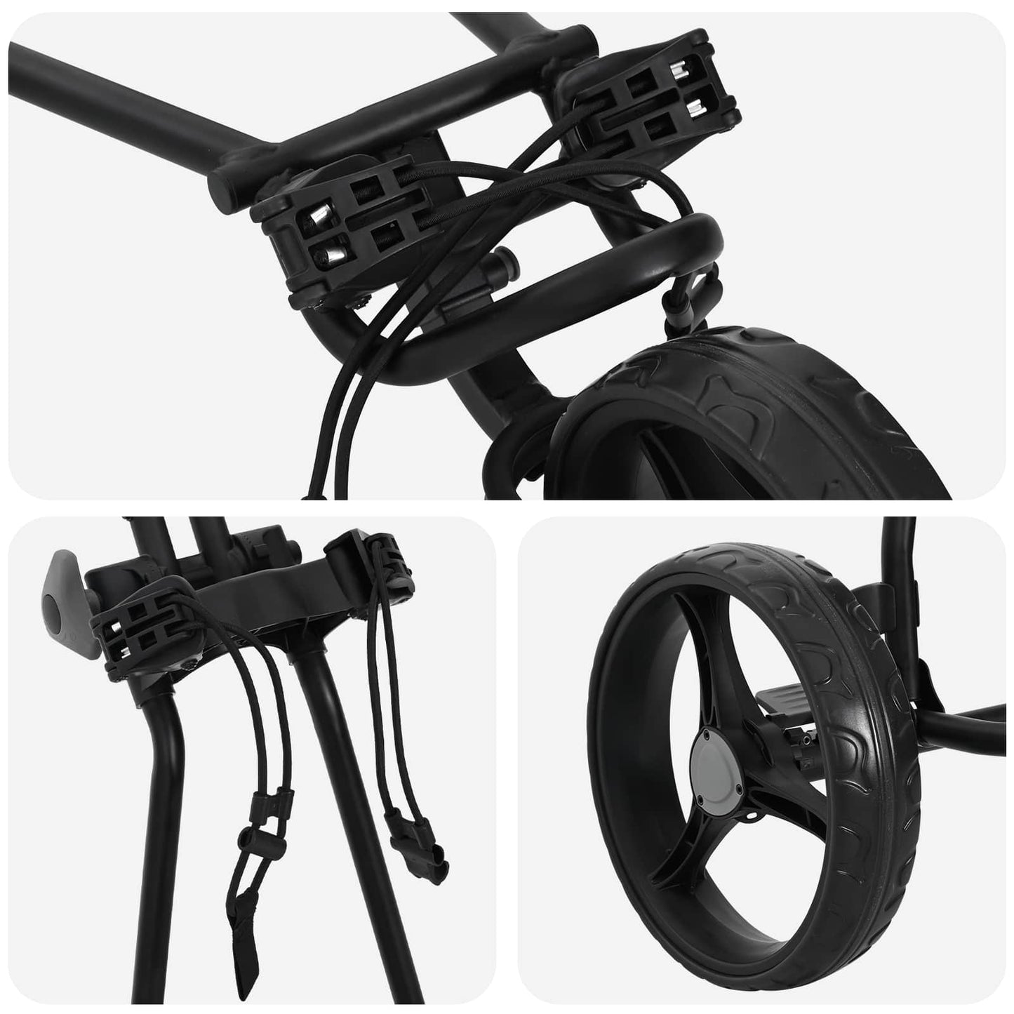 Golf trolley Zwart 95 x 60 x 130 cm IJzer is nu te koop bij PeponiXL, paradijselijk wonen!