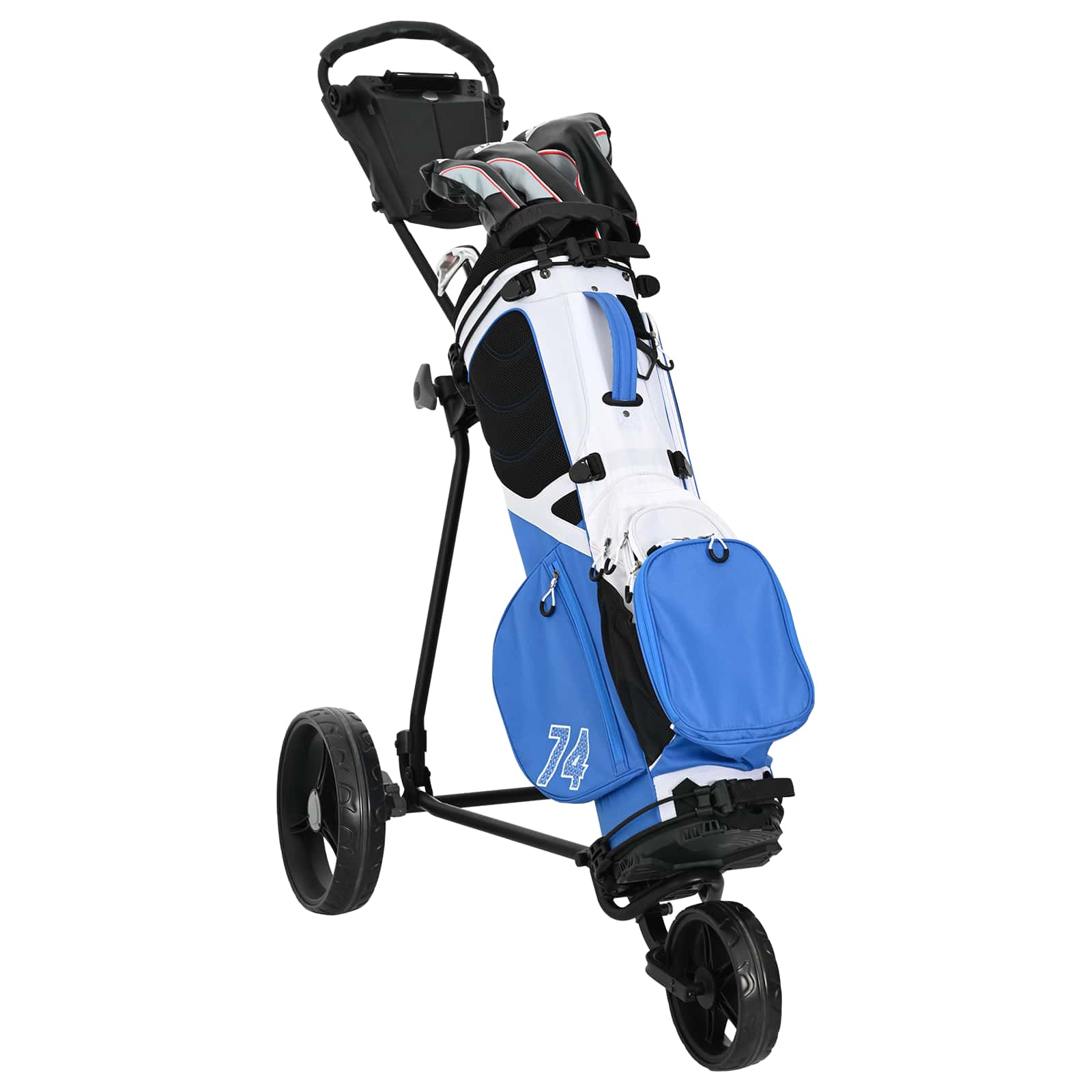 Golf trolley Zwart 95 x 60 x 130 cm IJzer is nu te koop bij PeponiXL, paradijselijk wonen!