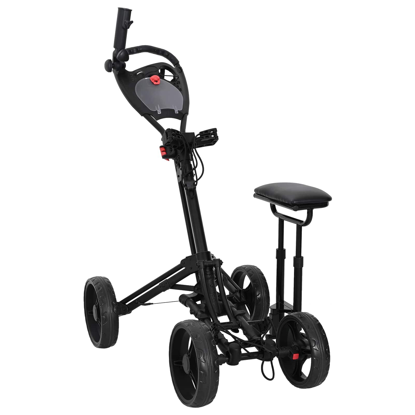 Golf trolley met zitplaats Zwart Aluminium Opvouwbaar is nu te koop bij PeponiXL, paradijselijk wonen!