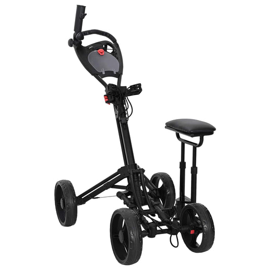 Golf trolley met zitplaats Zwart Aluminium Opvouwbaar is nu te koop bij PeponiXL, paradijselijk wonen!