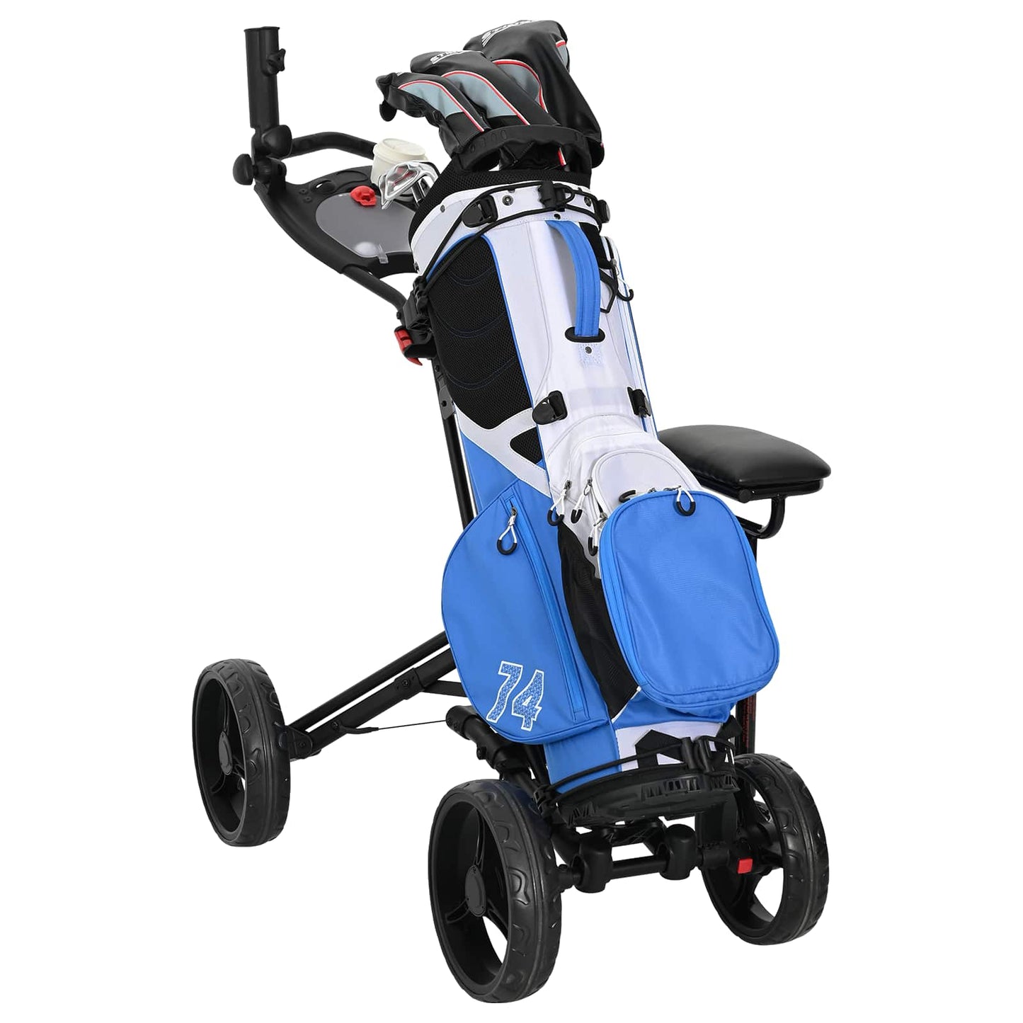 Golf trolley met zitplaats Zwart Aluminium Opvouwbaar is nu te koop bij PeponiXL, paradijselijk wonen!