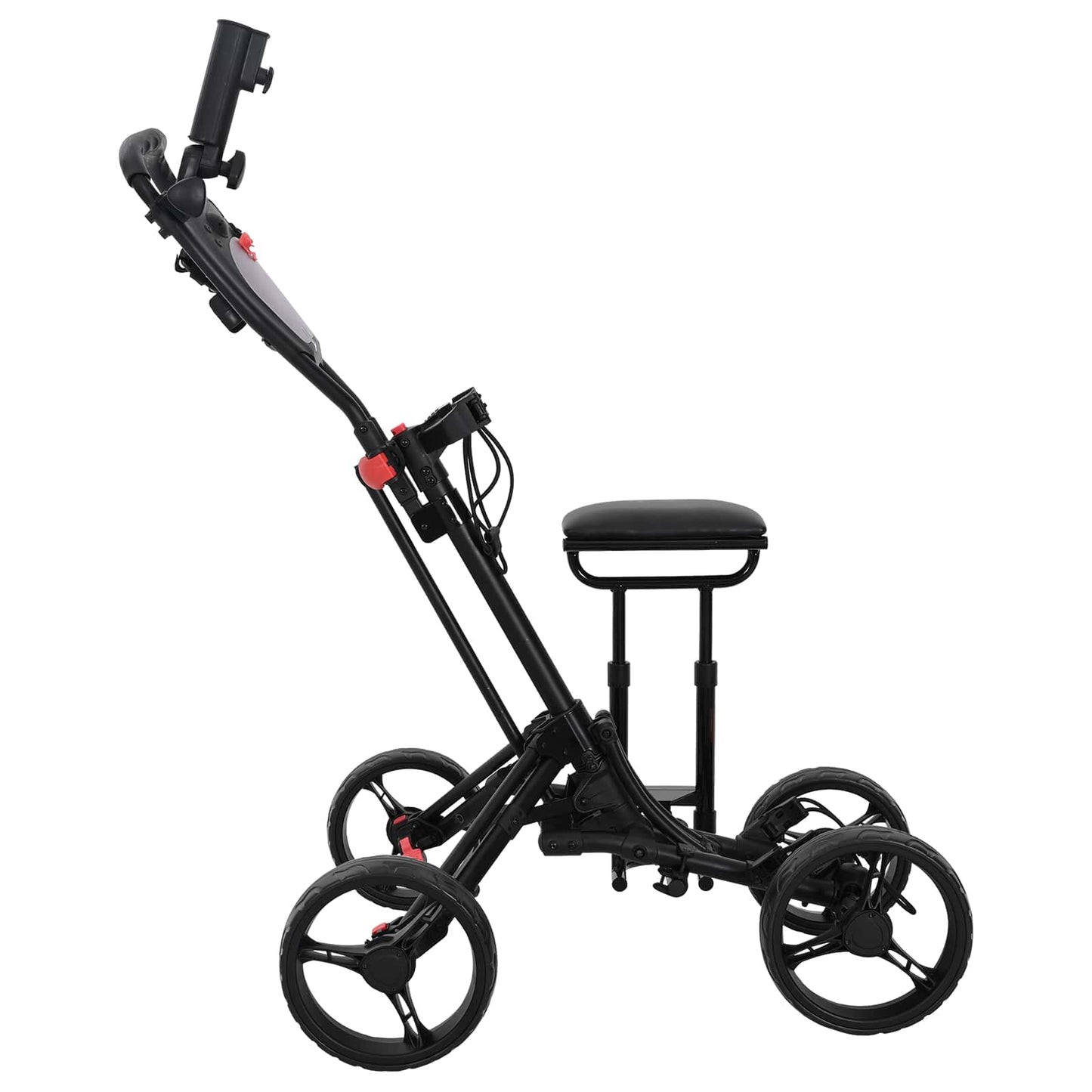 Golf trolley met zitplaats Zwart Aluminium Opvouwbaar is nu te koop bij PeponiXL, paradijselijk wonen!