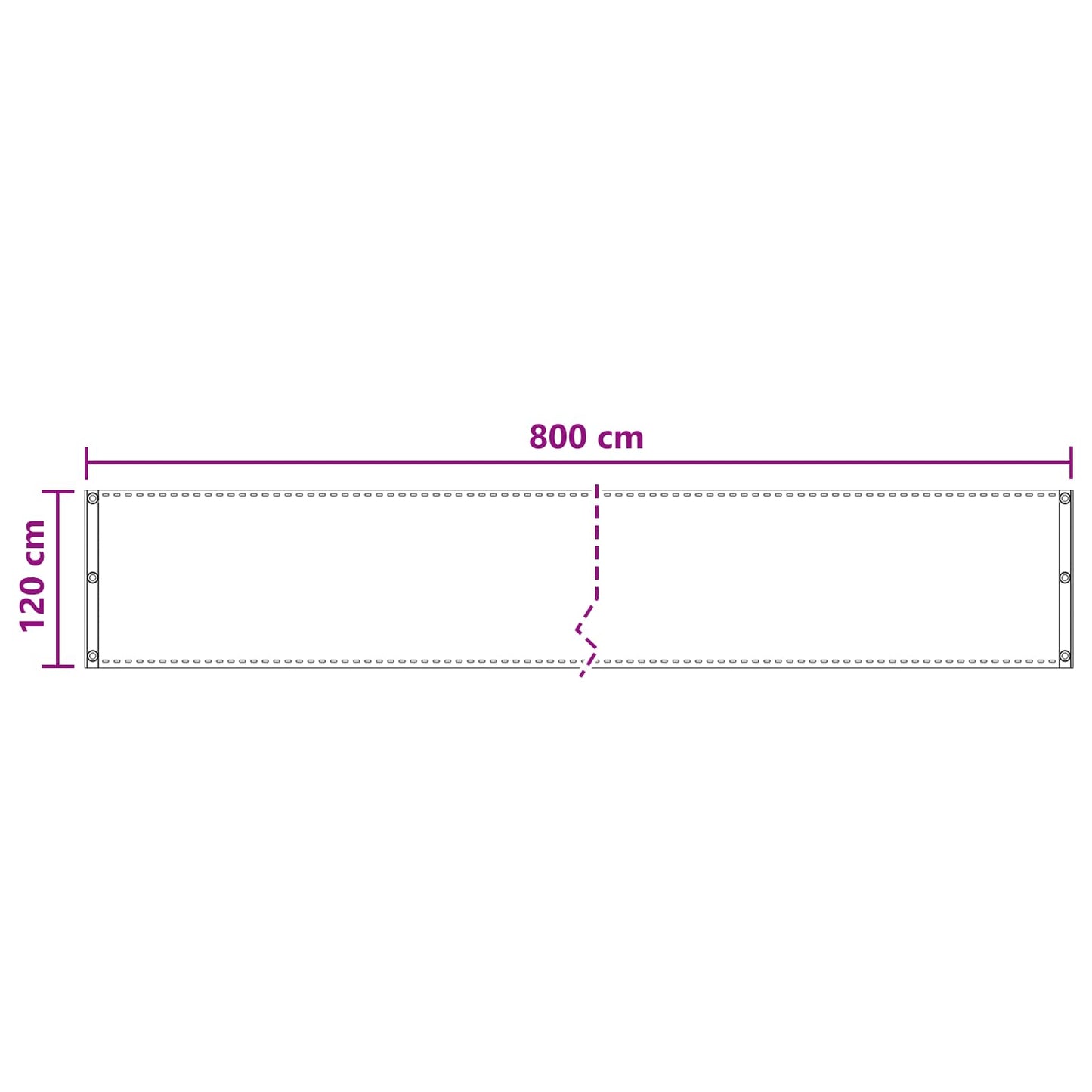 Balkon Scherm Wit 120 x 800 cm HDPE en Aluminium is nu te koop bij PeponiXL, paradijselijk wonen!