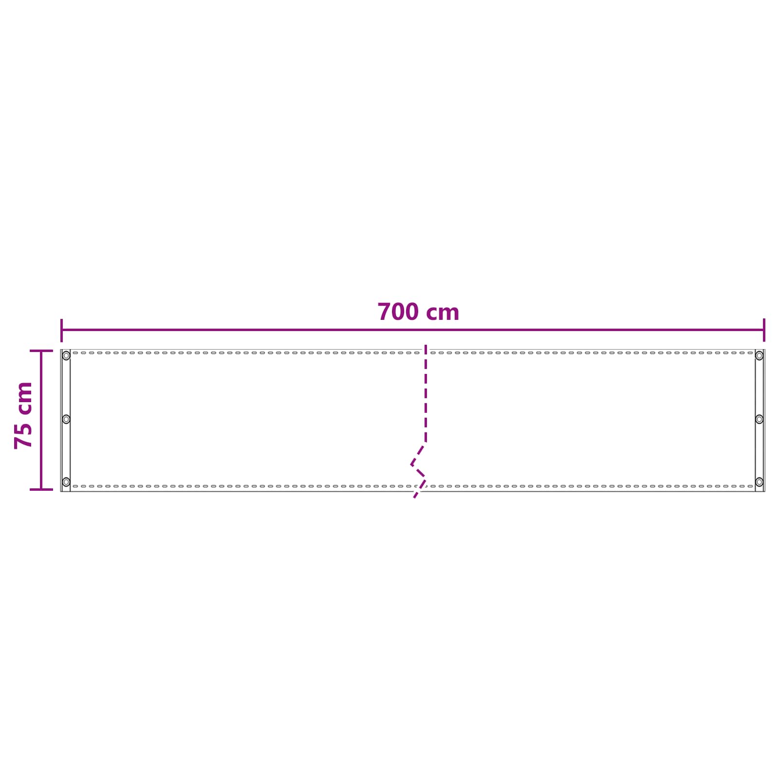 Balkon Scherm Terracotta 75 x 700 cm HDPE en Aluminium is nu te koop bij PeponiXL, paradijselijk wonen!