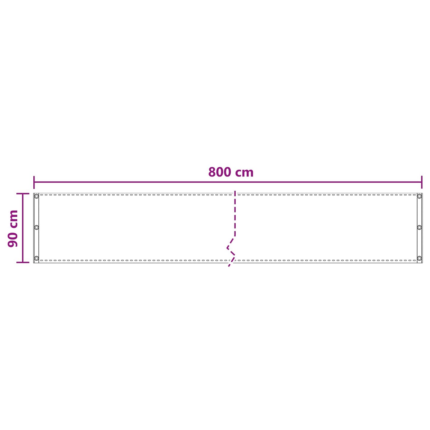 Balkon Scherm Terracotta 90 x 800 cm HDPE en Aluminium is nu te koop bij PeponiXL, paradijselijk wonen!