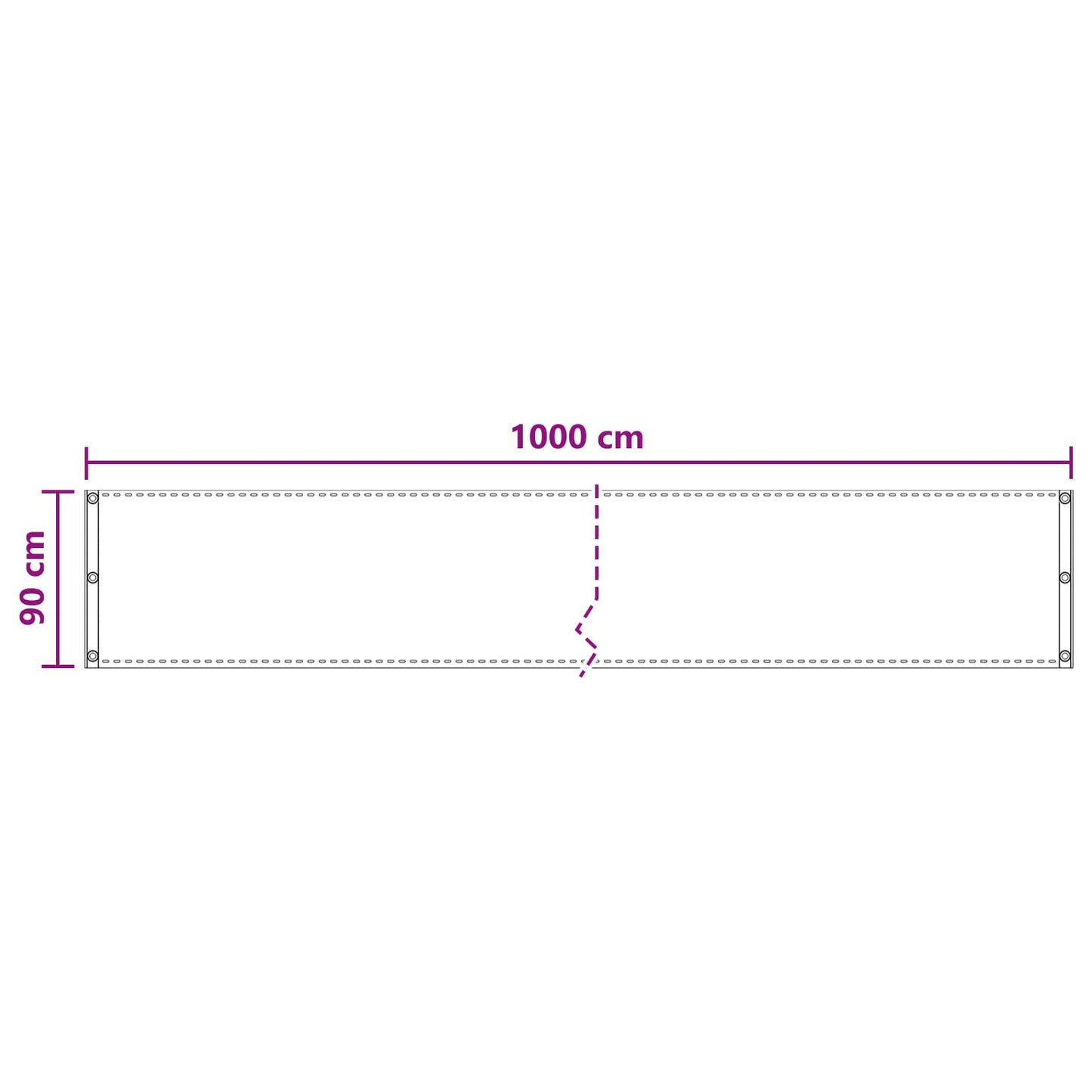 Balkon Scherm Terracotta 90 x 1000 cm HDPE en Aluminium is nu te koop bij PeponiXL, paradijselijk wonen!