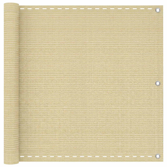 Balkon Scherm Beige 75 x 1000 cm HDPE en Aluminium is nu te koop bij PeponiXL, paradijselijk wonen!