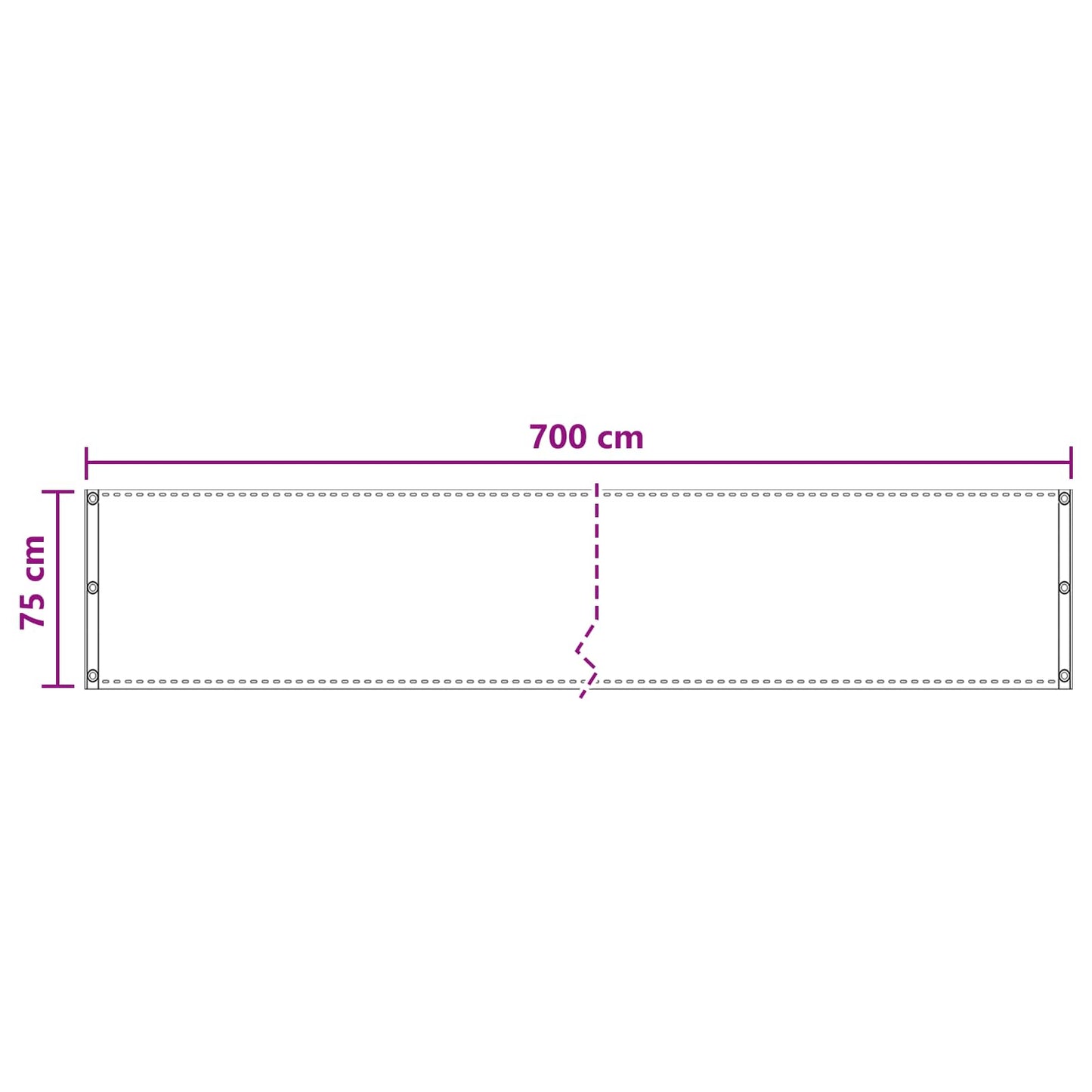 Balkon Scherm Crèmekleurig 75 x 700 cm HDPE en Aluminium is nu te koop bij PeponiXL, paradijselijk wonen!