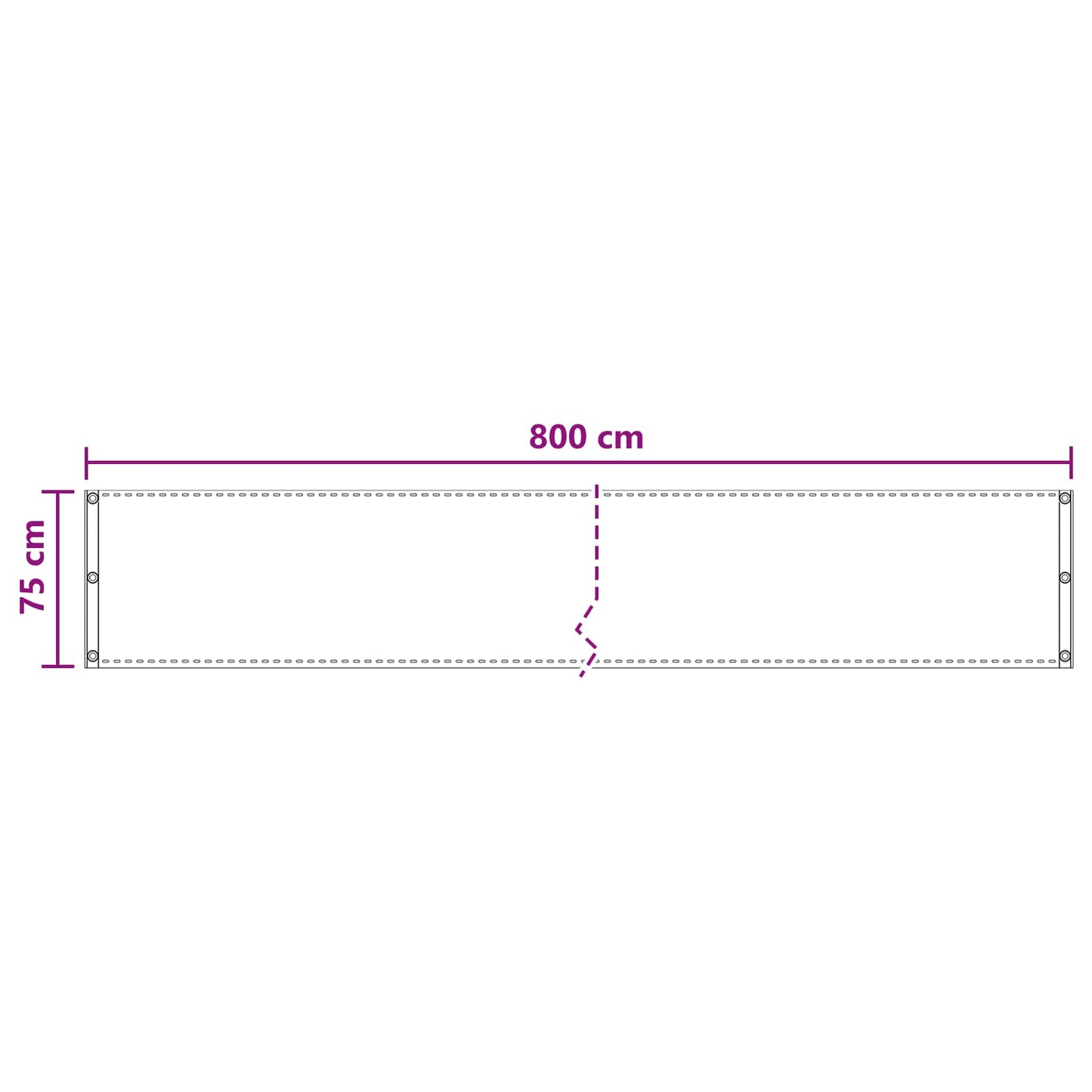 Balkon Scherm Crèmekleurig 75 x 800 cm HDPE en Aluminium is nu te koop bij PeponiXL, paradijselijk wonen!