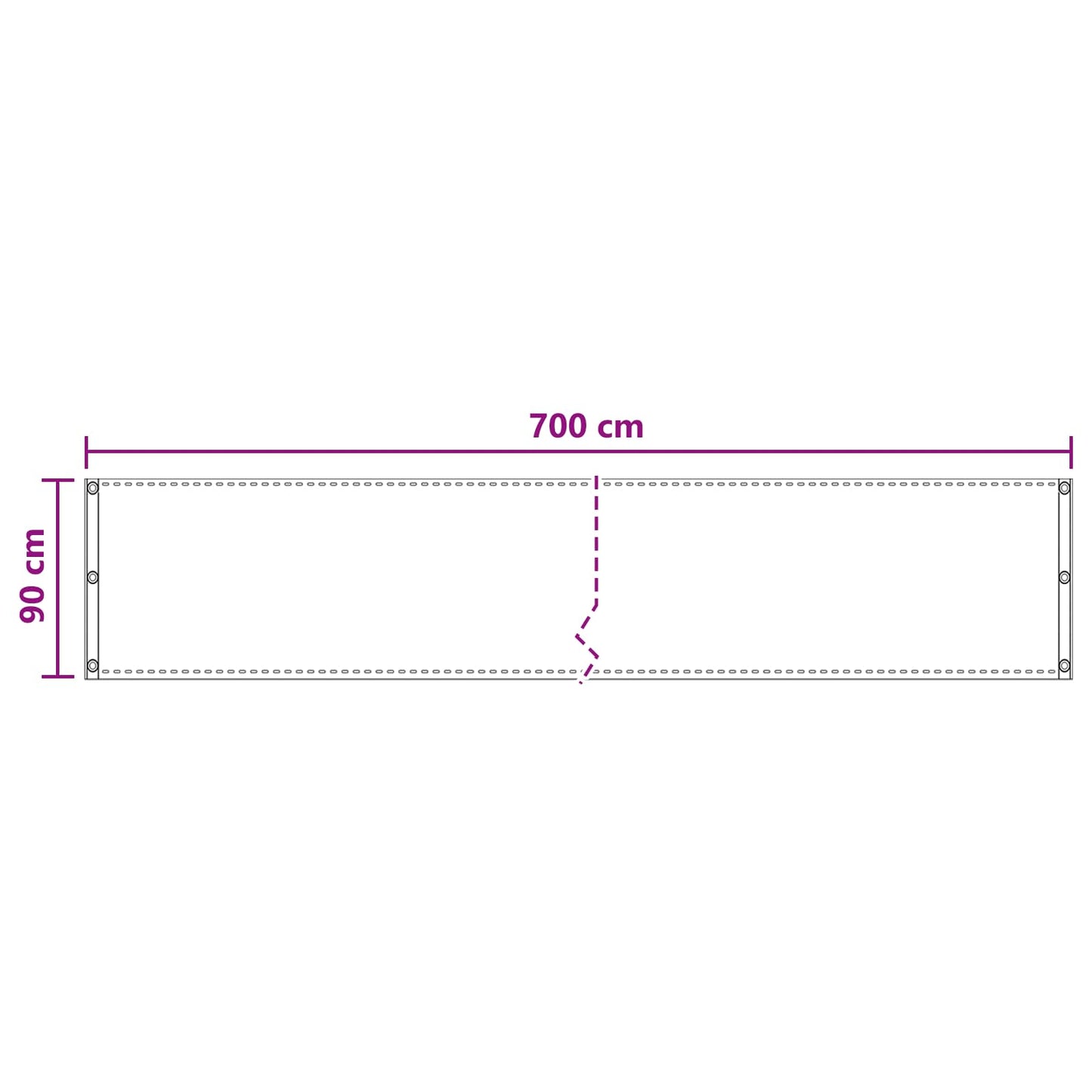 Balkon Scherm Taupe 90 x 700 cm HDPE en Aluminium is nu te koop bij PeponiXL, paradijselijk wonen!