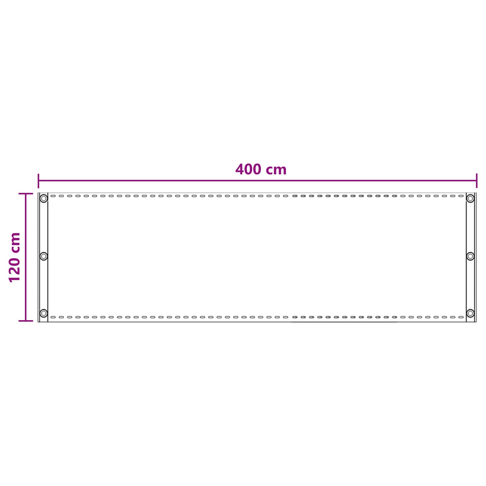 Balkon Scherm Lichtgrijs 120 x 400 cm HDPE en Aluminium is nu te koop bij PeponiXL, paradijselijk wonen!