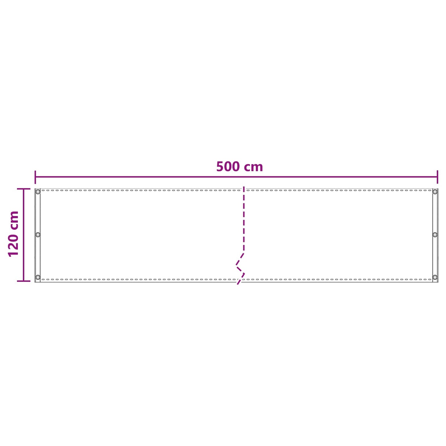 Balkon Scherm Lichtgrijs 120 x 500 cm HDPE en Aluminium is nu te koop bij PeponiXL, paradijselijk wonen!